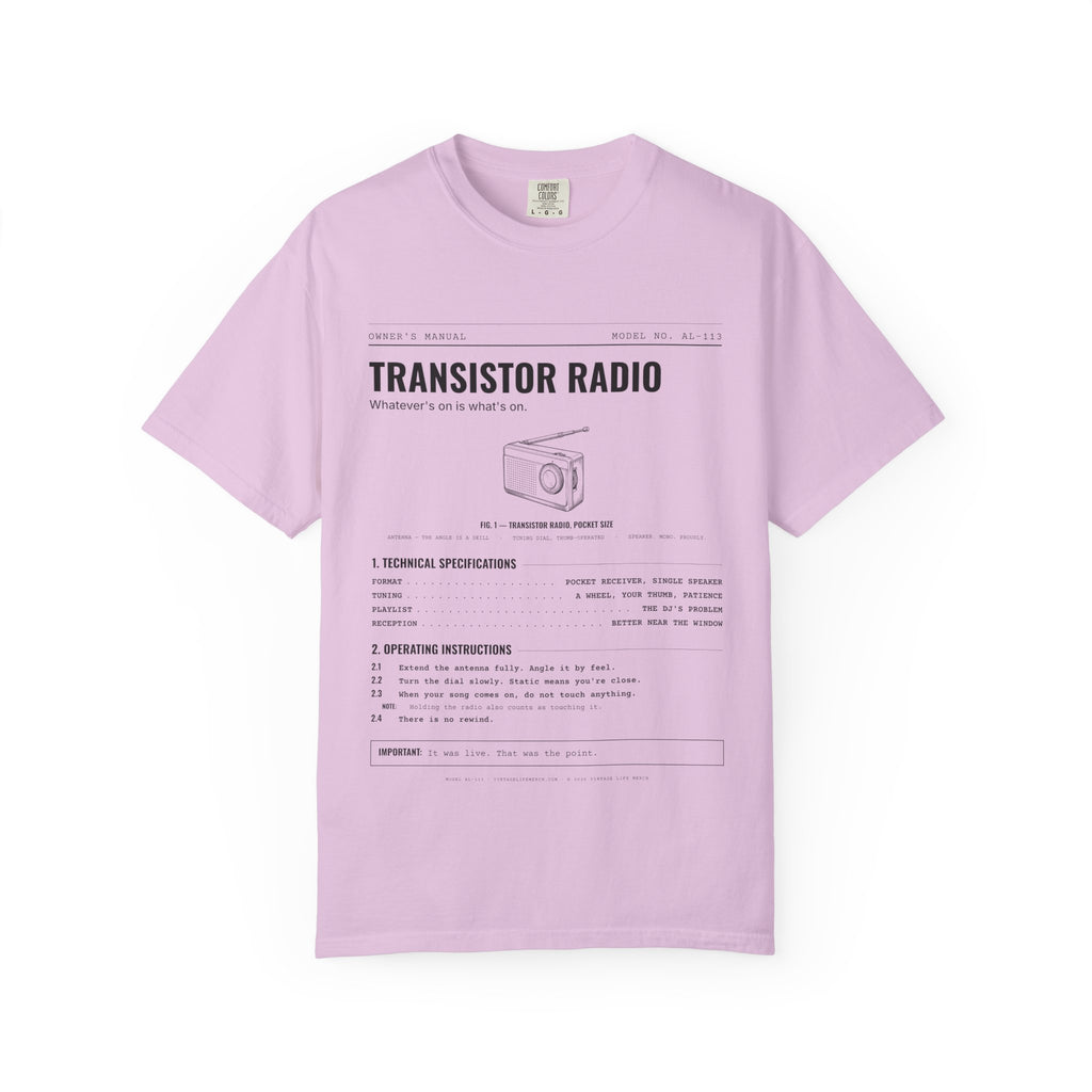 Transistor Radio Spec Sheet Shirt | Analog Life Vintage Tee