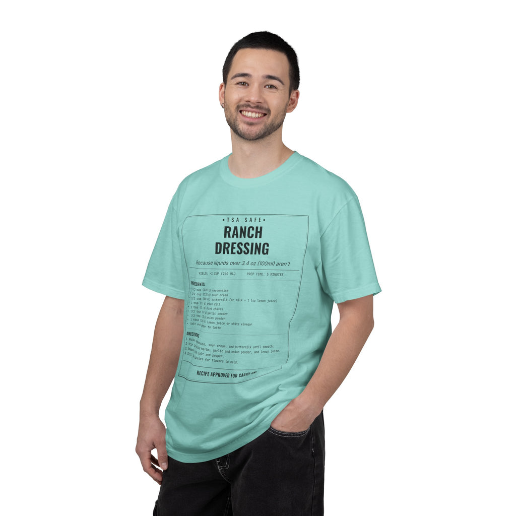 TSA-Safe Ranch Dressing | Vintage Recipe Card T-Shirt — Black Ink