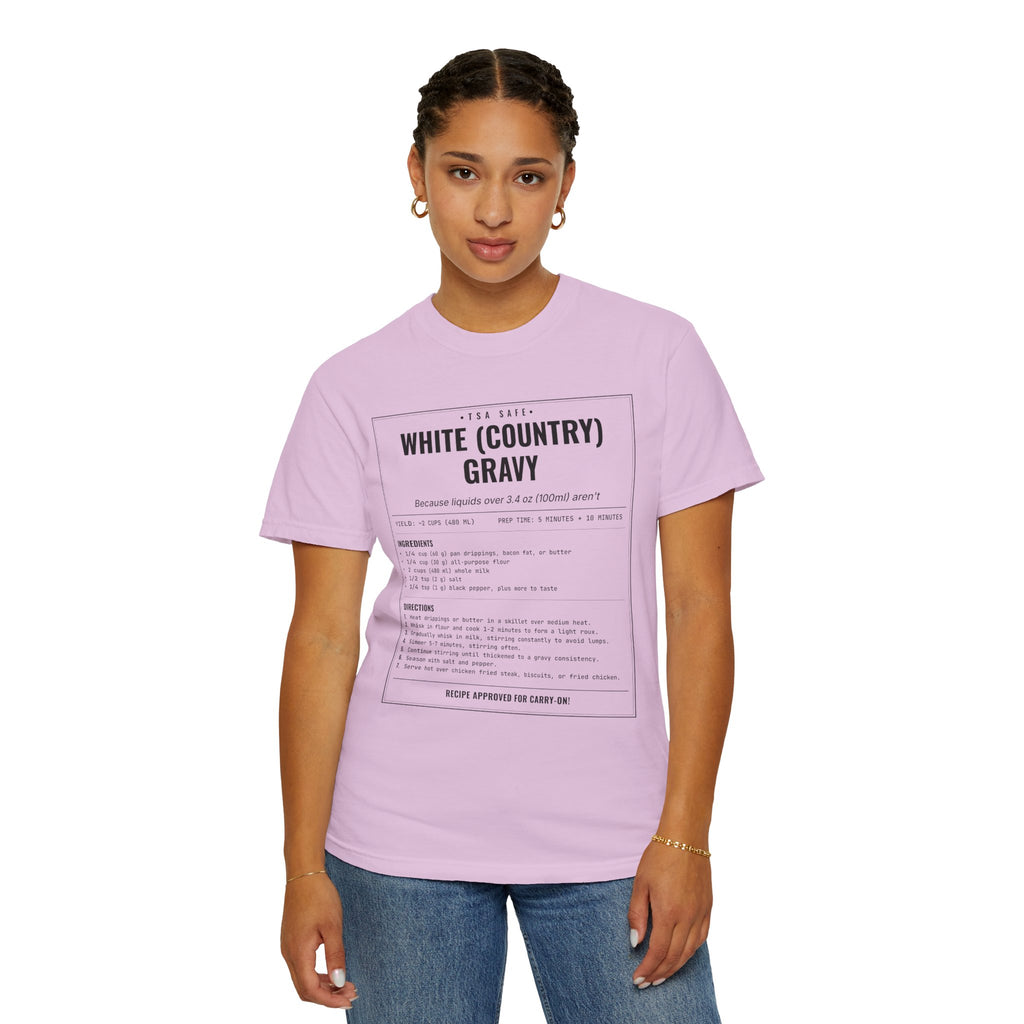 White Country Gravy | Vintage Recipe Card T-Shirt — Black Ink