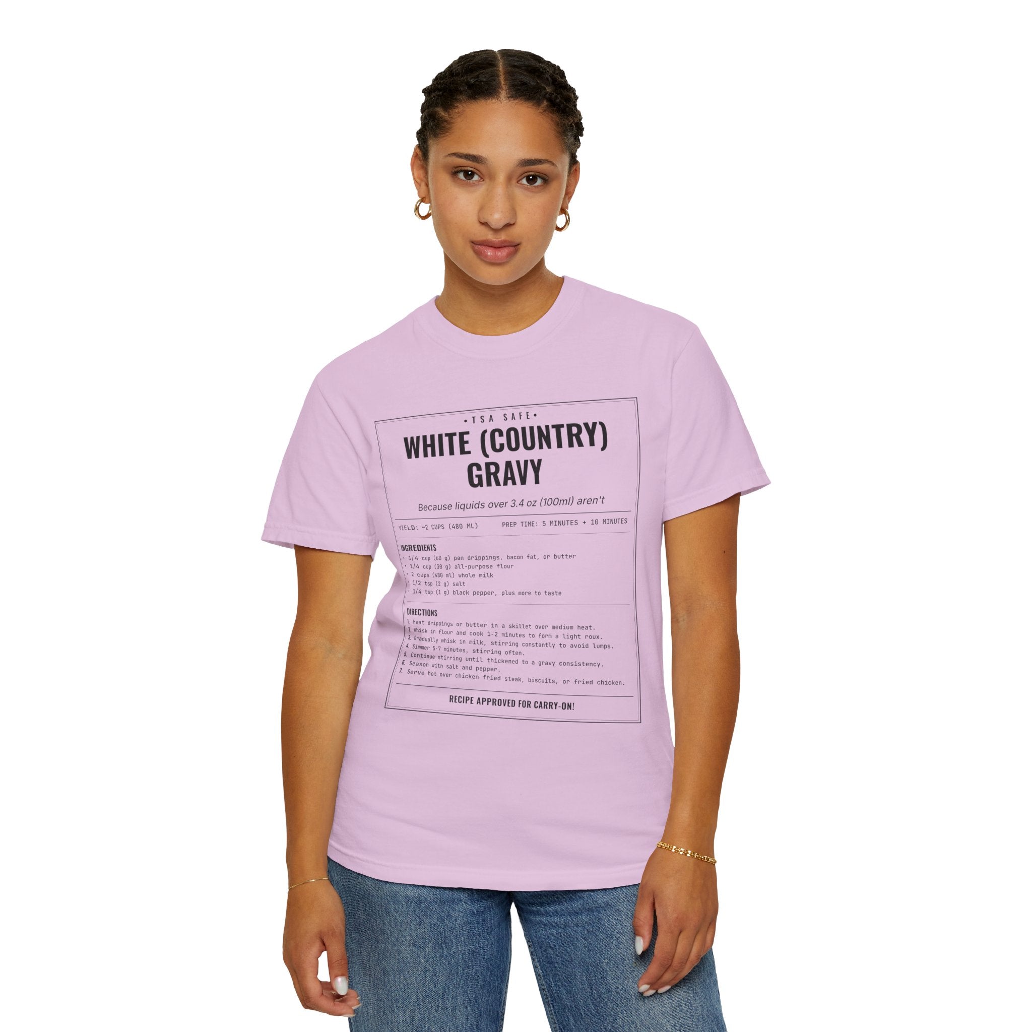 White Country Gravy | Vintage Recipe Card T-Shirt — Black Ink