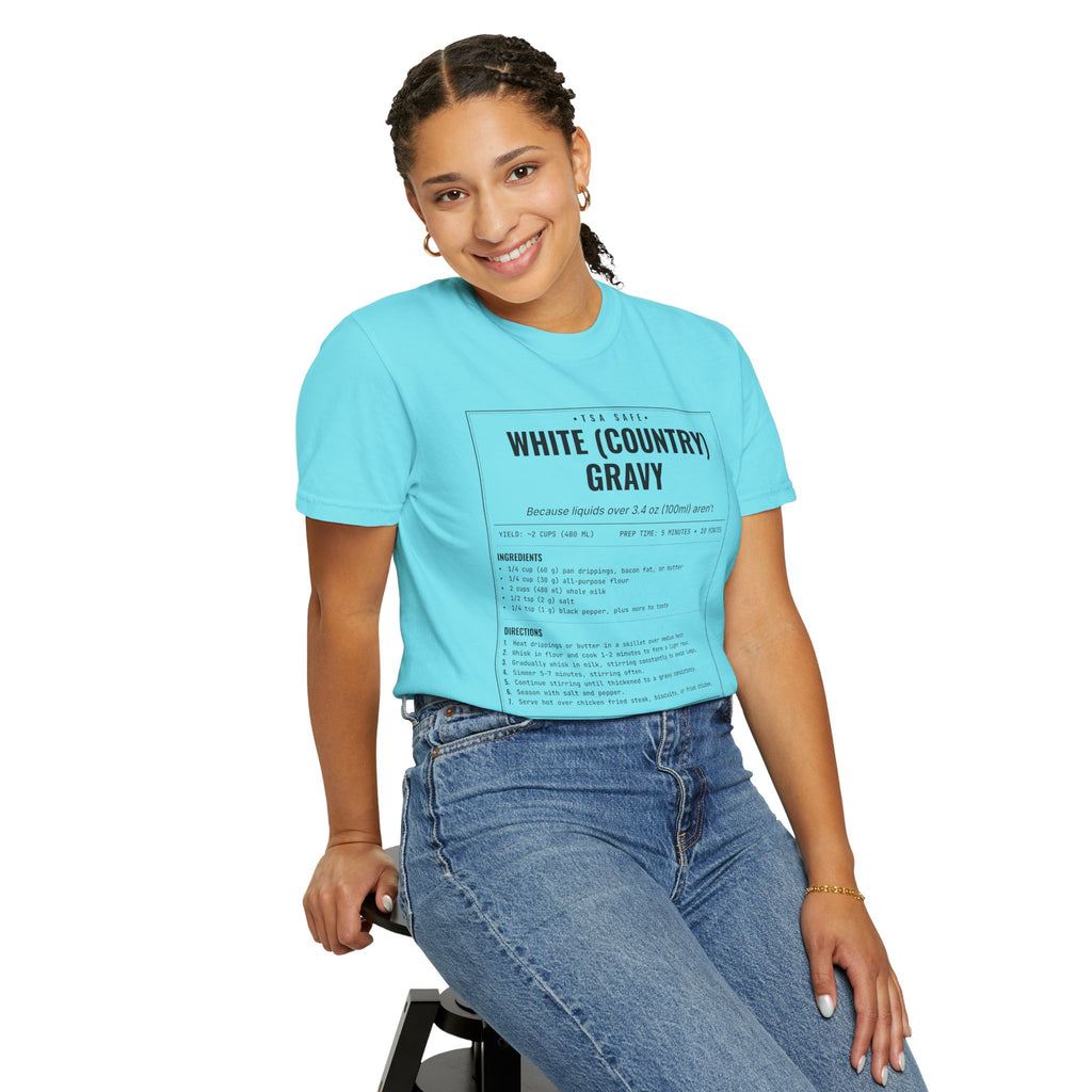 White Country Gravy | Vintage Recipe Card T-Shirt — Black Ink