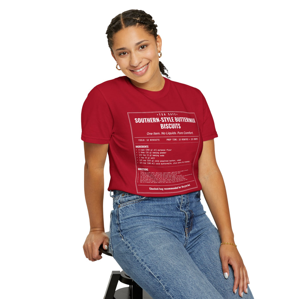 Southern Style Buttermilk Biscuits | Vintage Recipe Card T-Shirt — White Ink