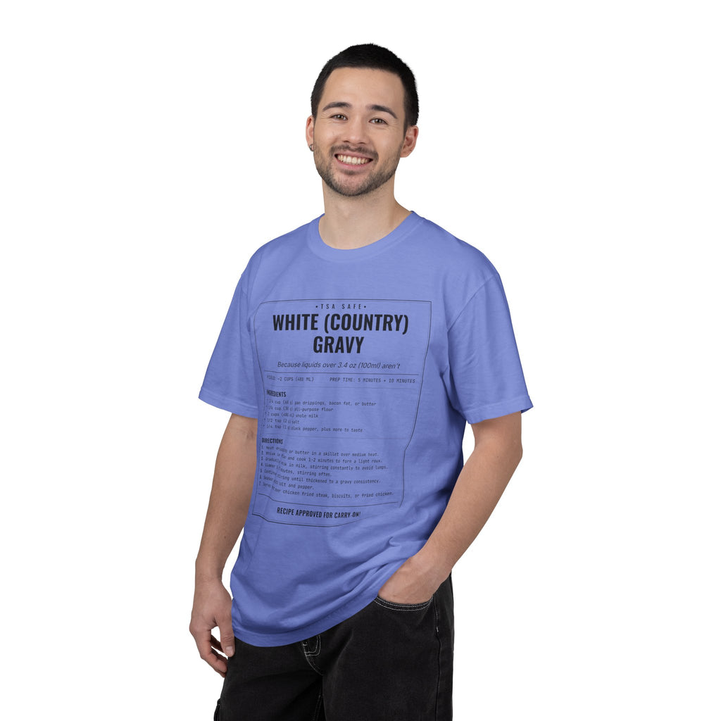 White Country Gravy | Vintage Recipe Card T-Shirt — Black Ink