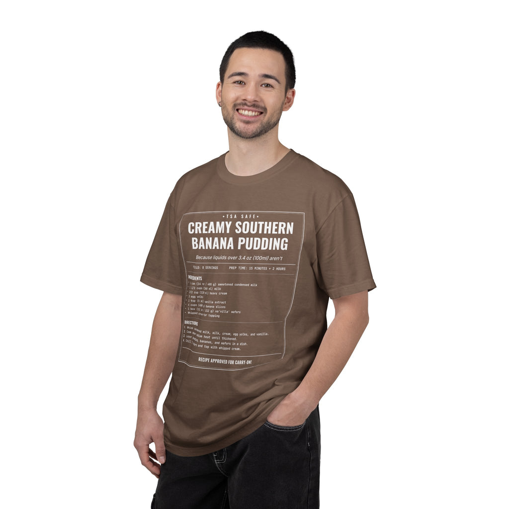 Creamy Southern Banana Pudding | Vintage Recipe Card T-Shirt — White Ink