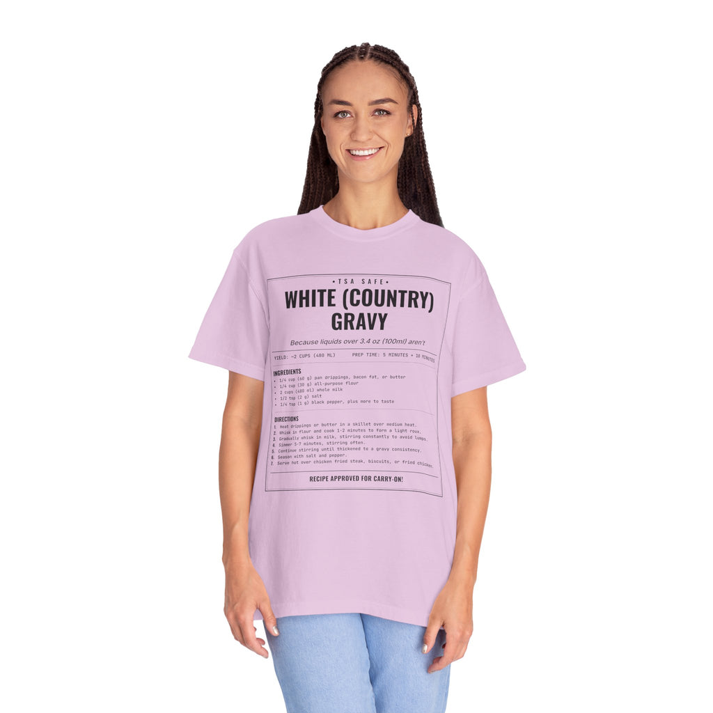 White Country Gravy | Vintage Recipe Card T-Shirt — Black Ink