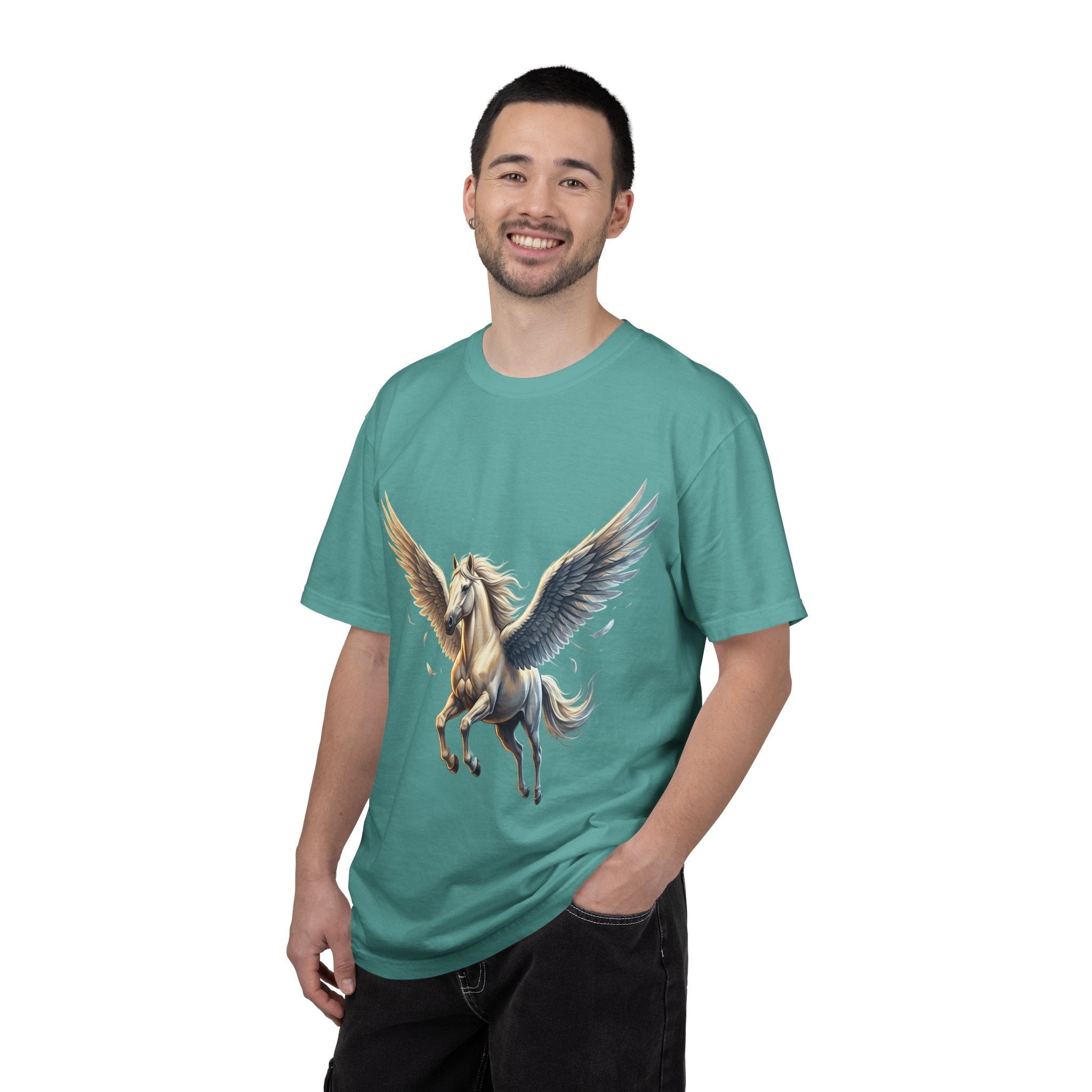 Majestic Pegasus Illustration T-shirt | Flying Horse Graphic Tee