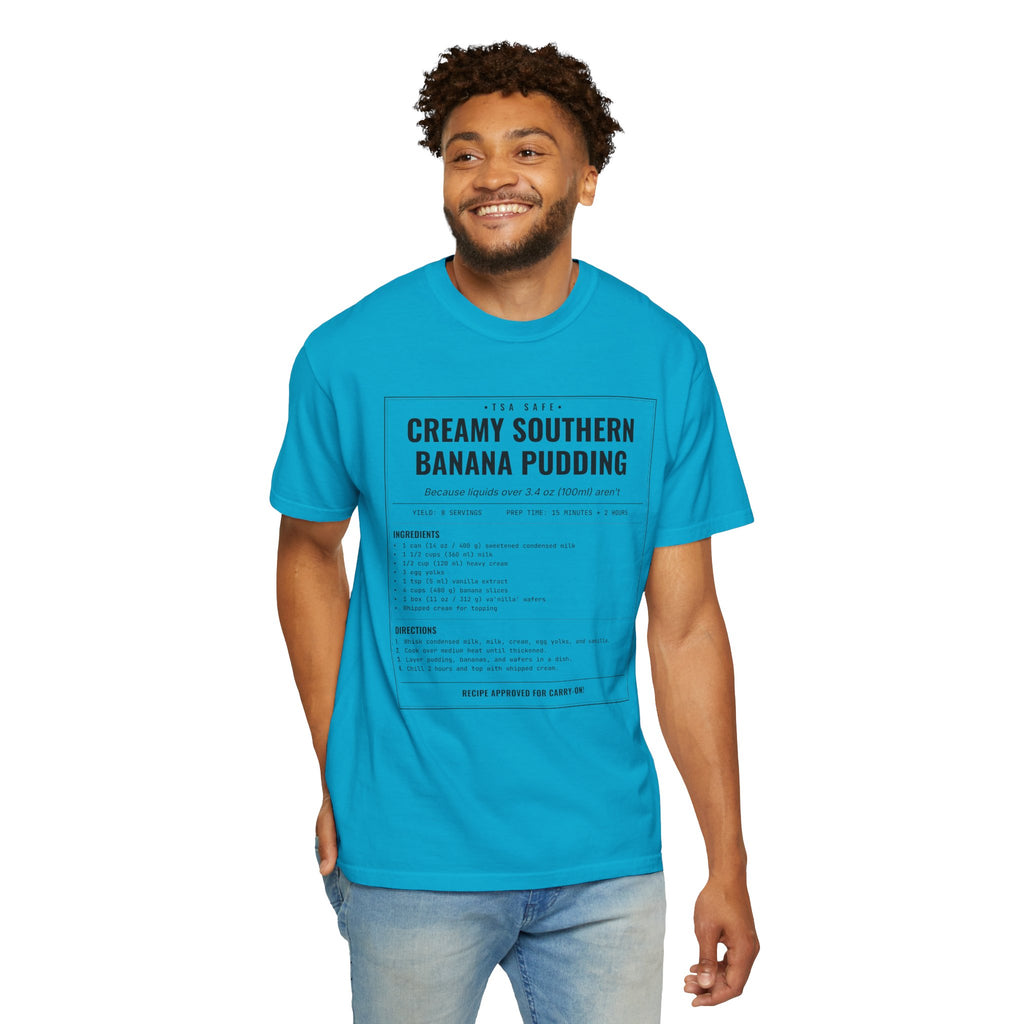Creamy Southern Banana Pudding | Vintage Recipe Card T-Shirt — Black Ink