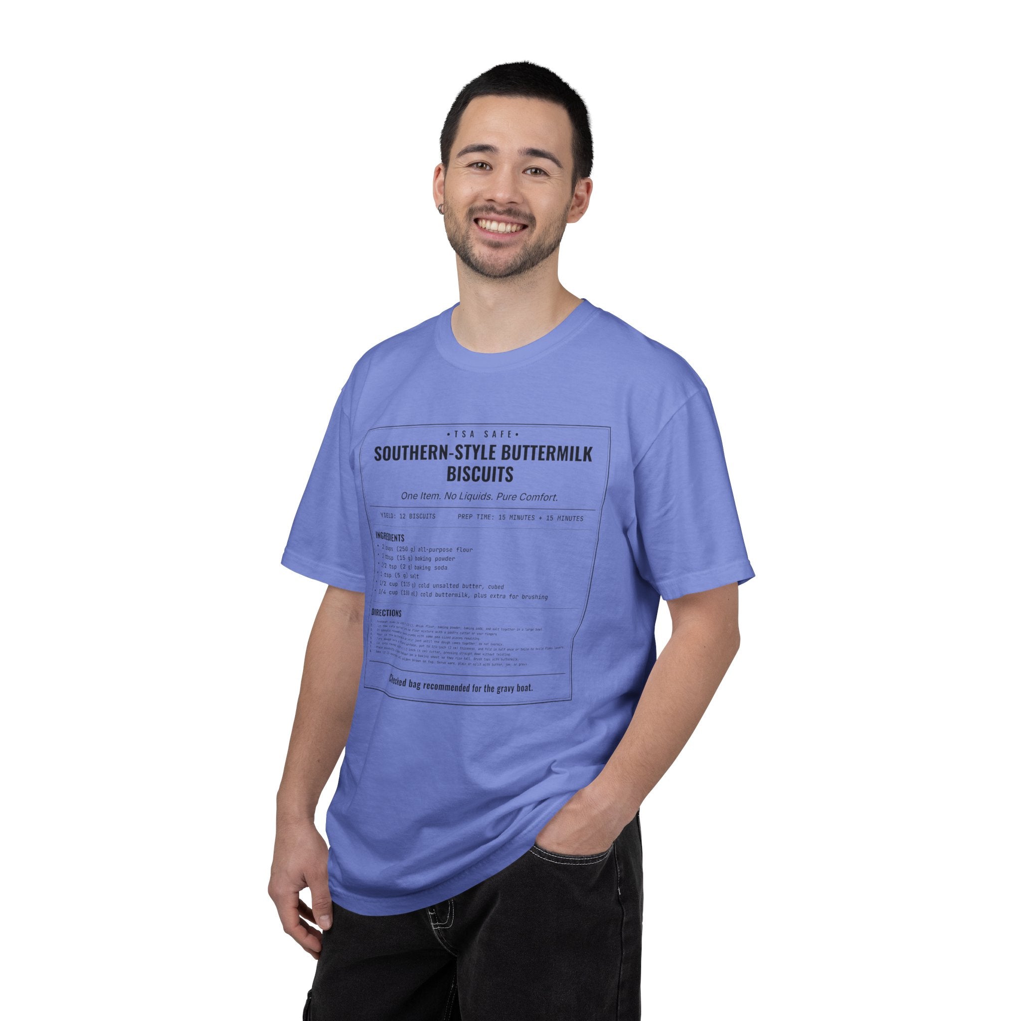 Southern Style Buttermilk Biscuits | Vintage Recipe Card T-Shirt — Black Ink