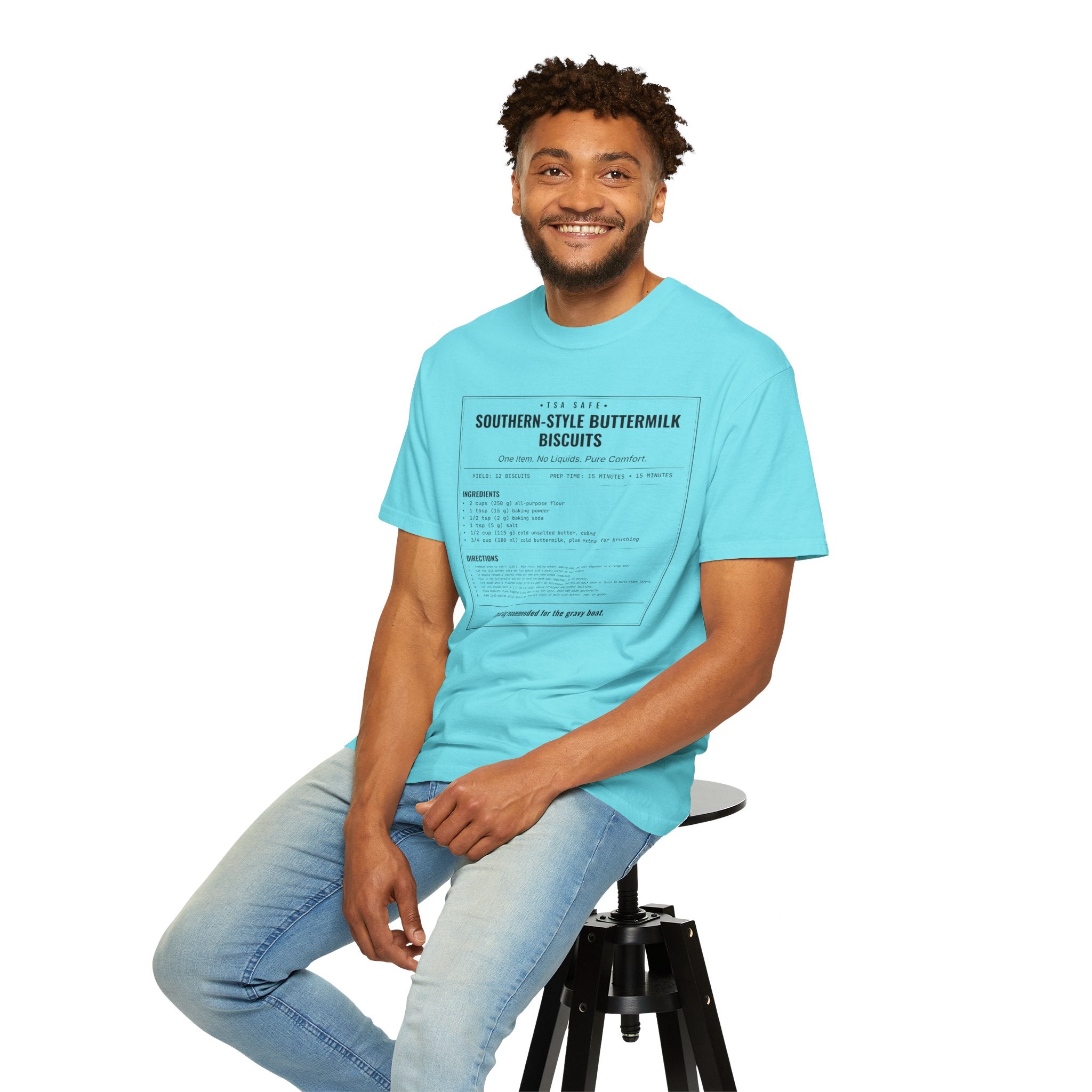 Southern Style Buttermilk Biscuits | Vintage Recipe Card T-Shirt — Black Ink