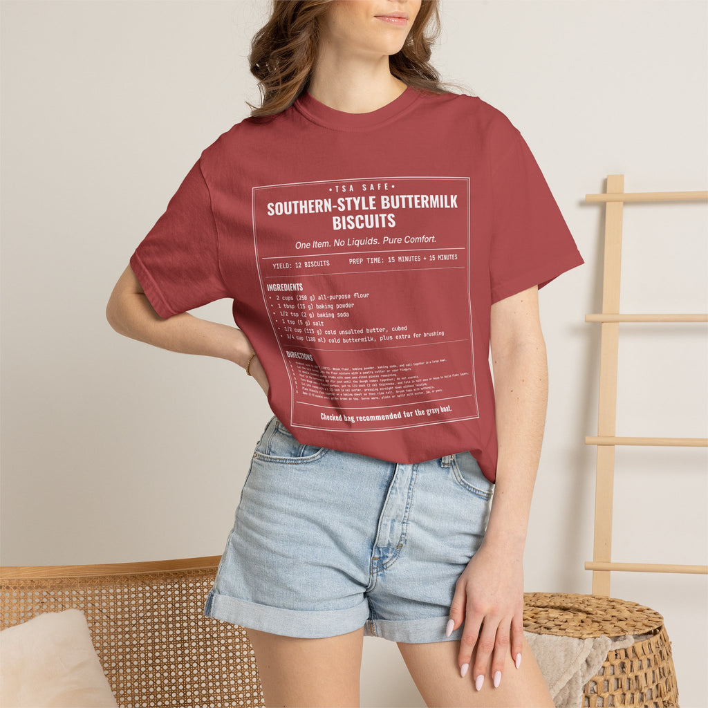 Southern Style Buttermilk Biscuits | Vintage Recipe Card T-Shirt — White Ink