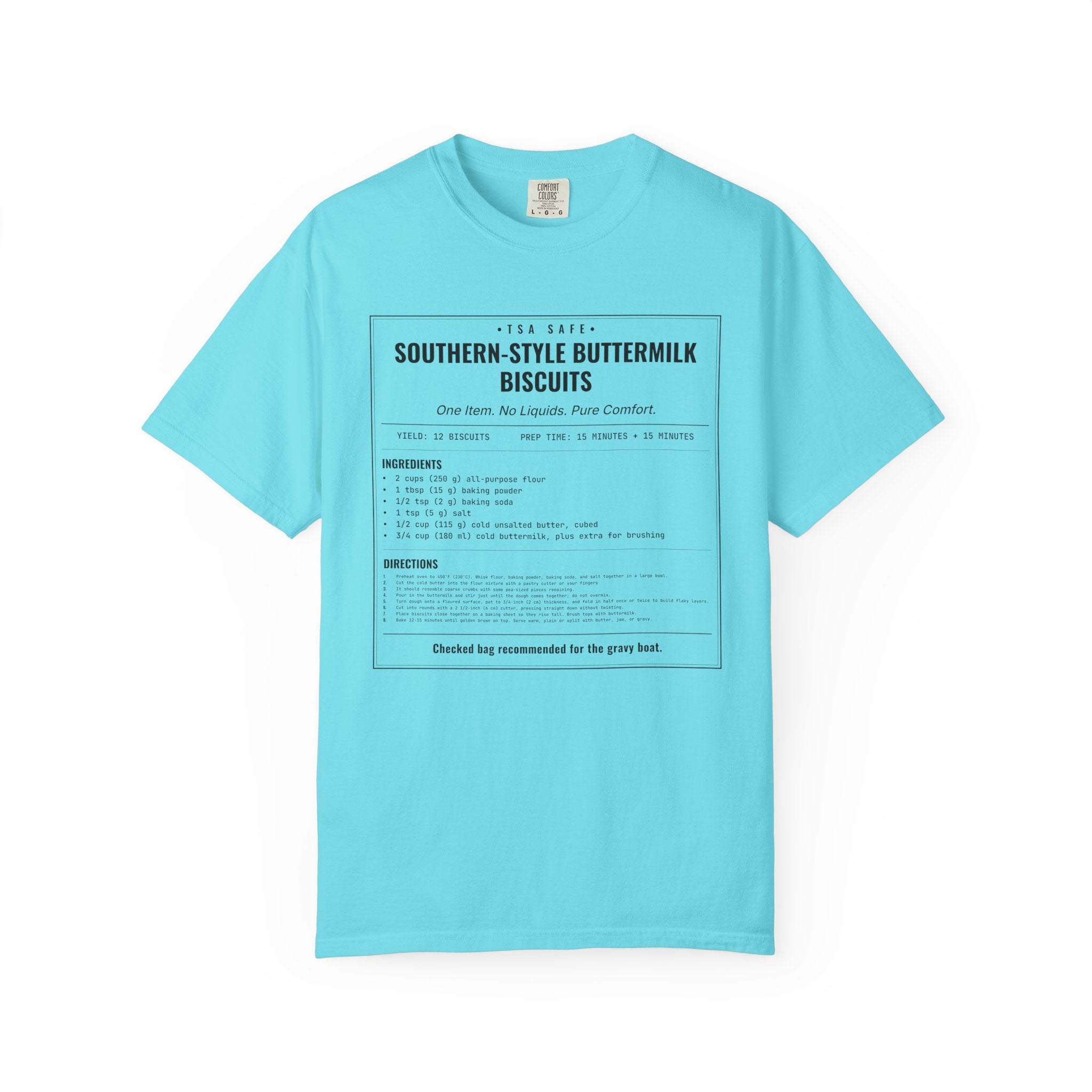 Southern Style Buttermilk Biscuits | Vintage Recipe Card T-Shirt — Black Ink