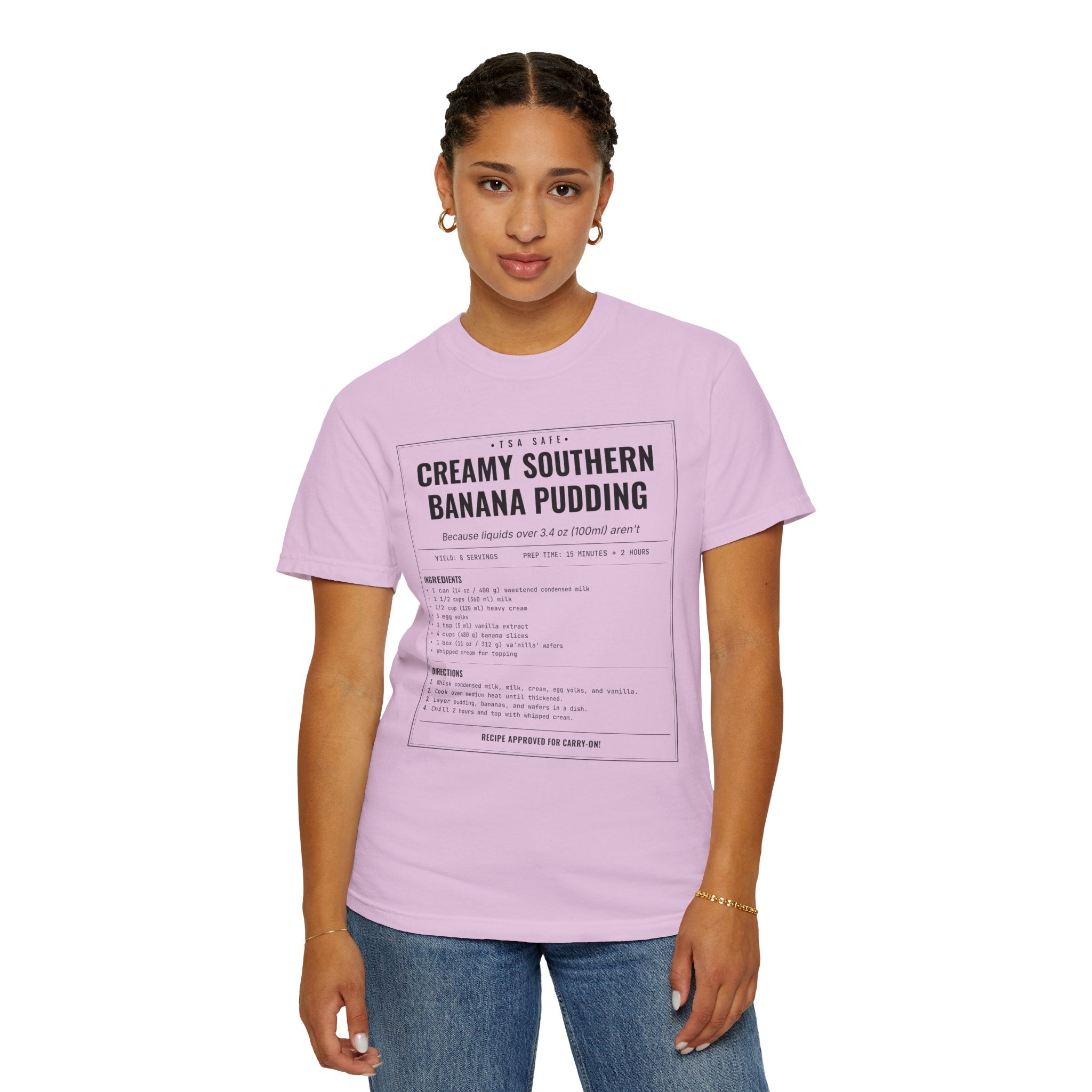 Creamy Southern Banana Pudding | Vintage Recipe Card T-Shirt — Black Ink