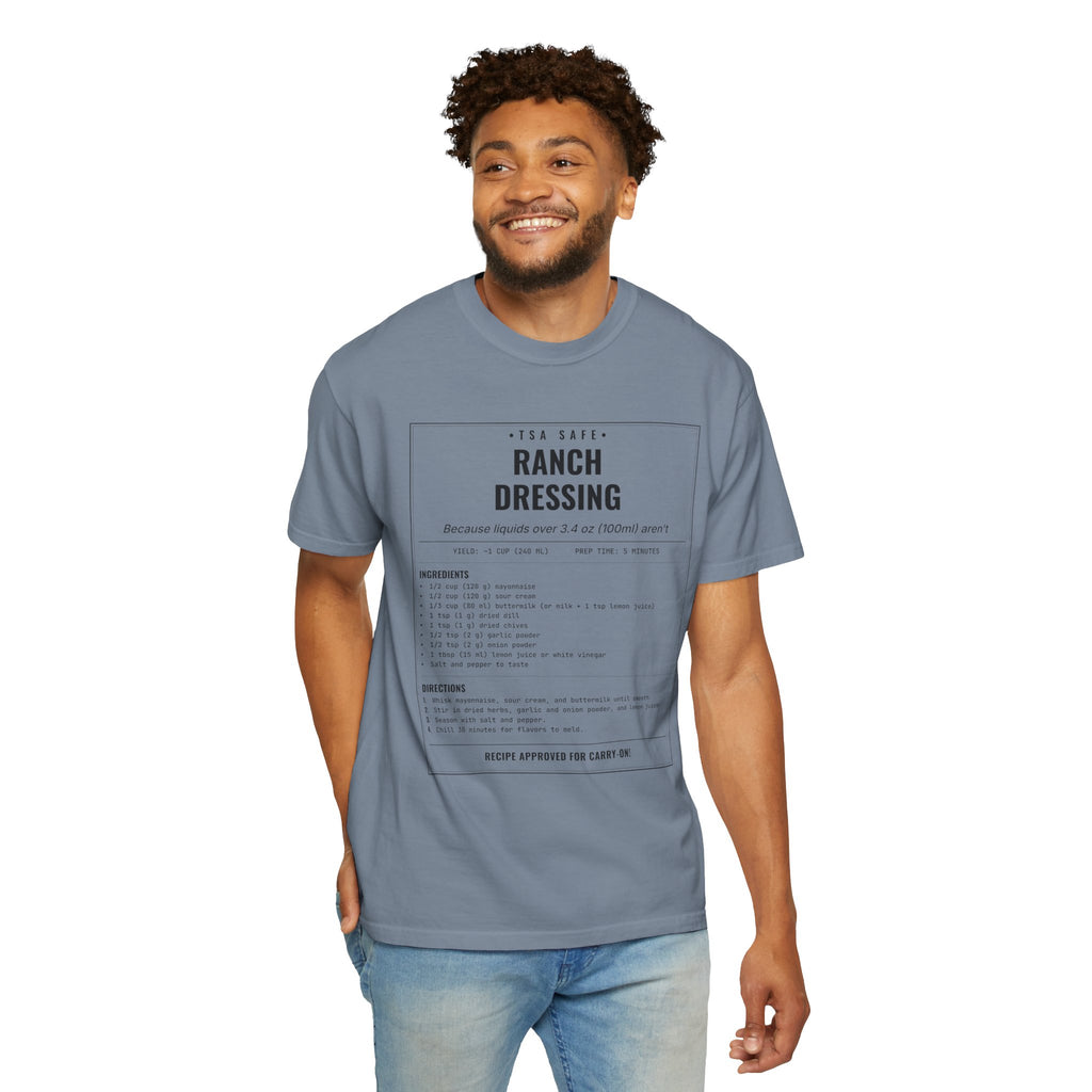TSA-Safe Ranch Dressing | Vintage Recipe Card T-Shirt — Black Ink