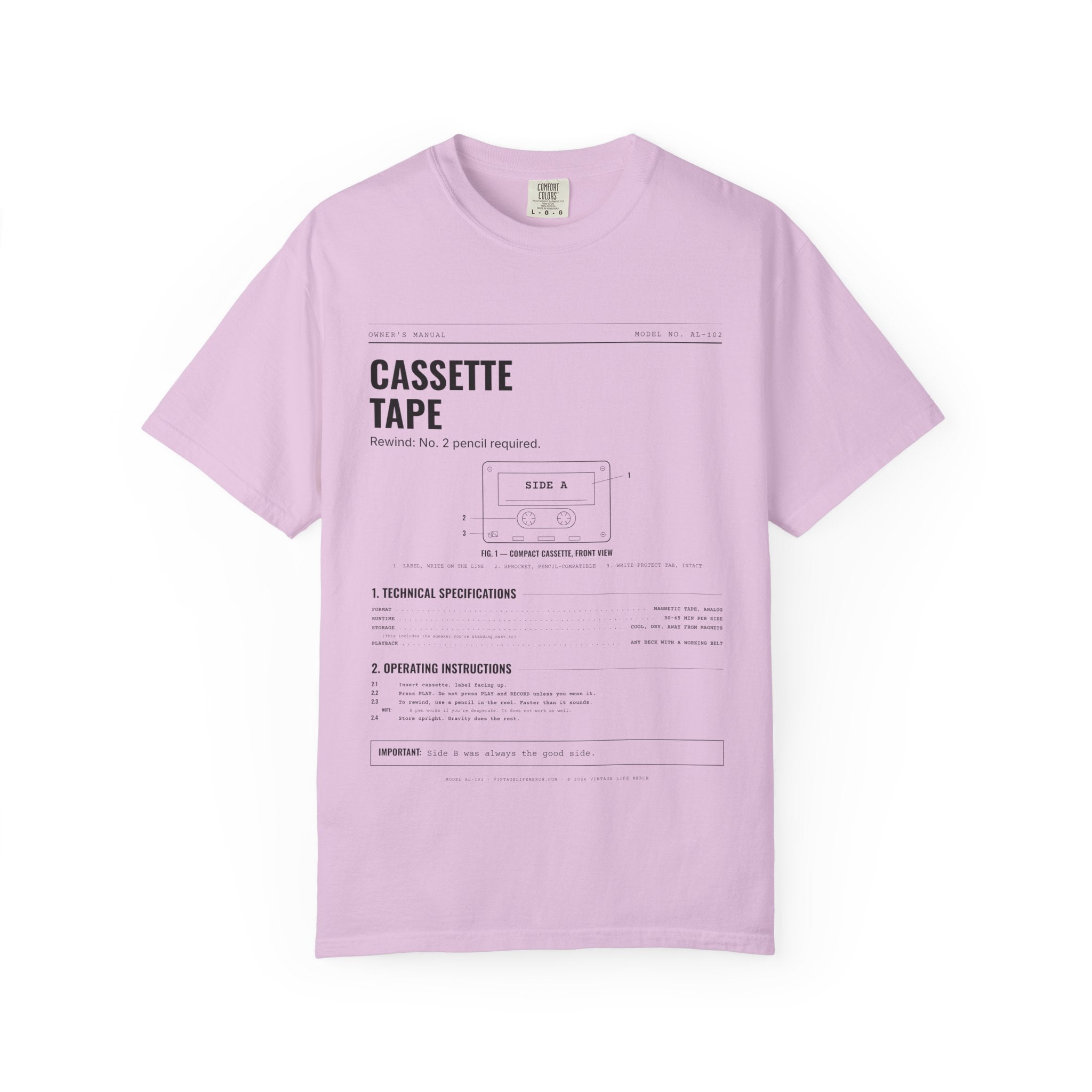 Cassette Tape Spec Sheet Shirt | Analog Life Vintage Tee