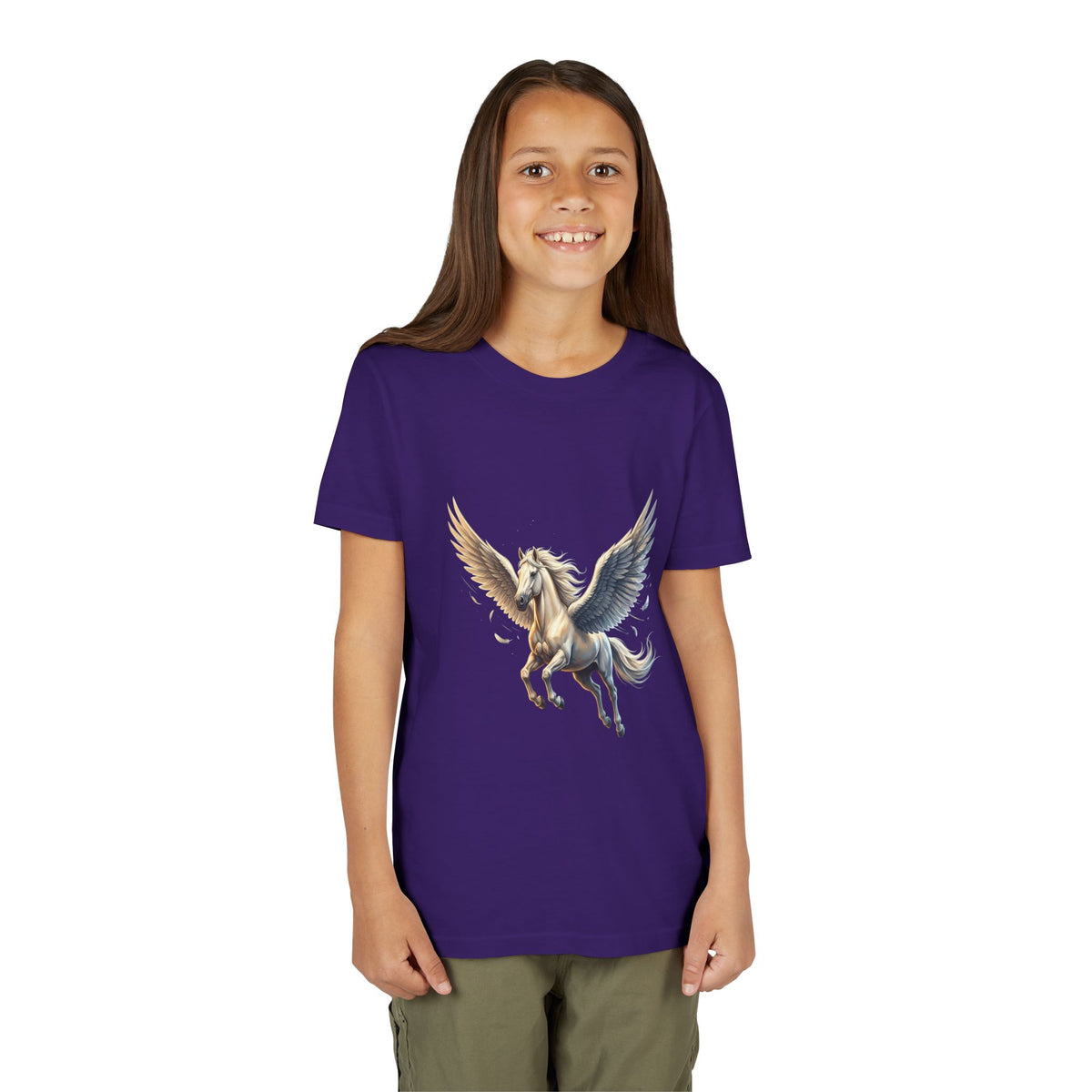 Majestic Pegasus Illustration Youth Tee | Flying Horse Graphic Tee