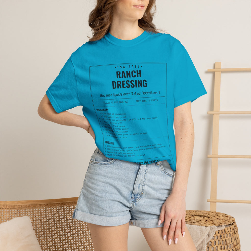 TSA-Safe Ranch Dressing | Vintage Recipe Card T-Shirt — Black Ink