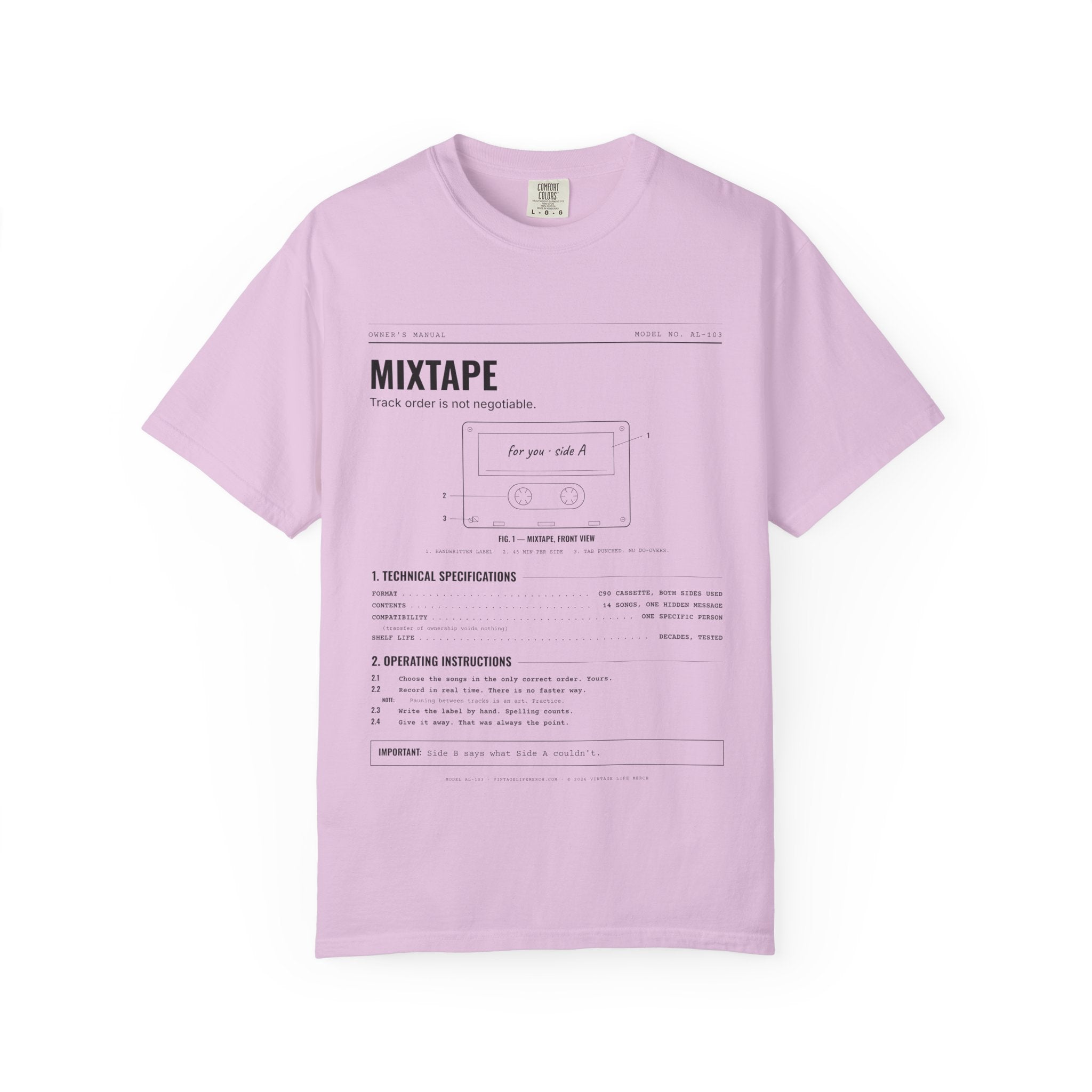 Mixtape Spec Sheet Shirt | Analog Life Vintage Tee