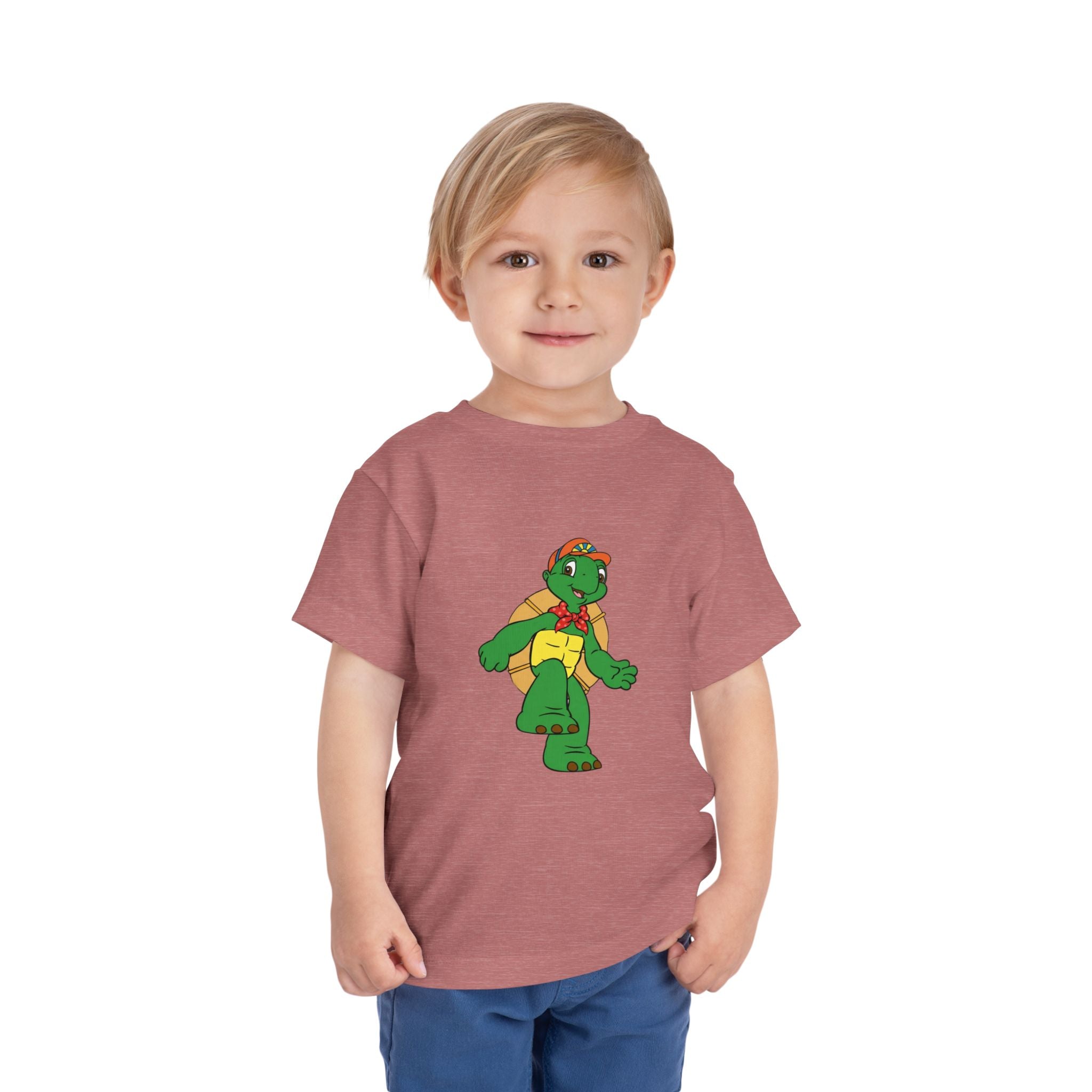 Kids Turtle Graphic Toddler Tee | Retro Cartoon Turtle in Cap