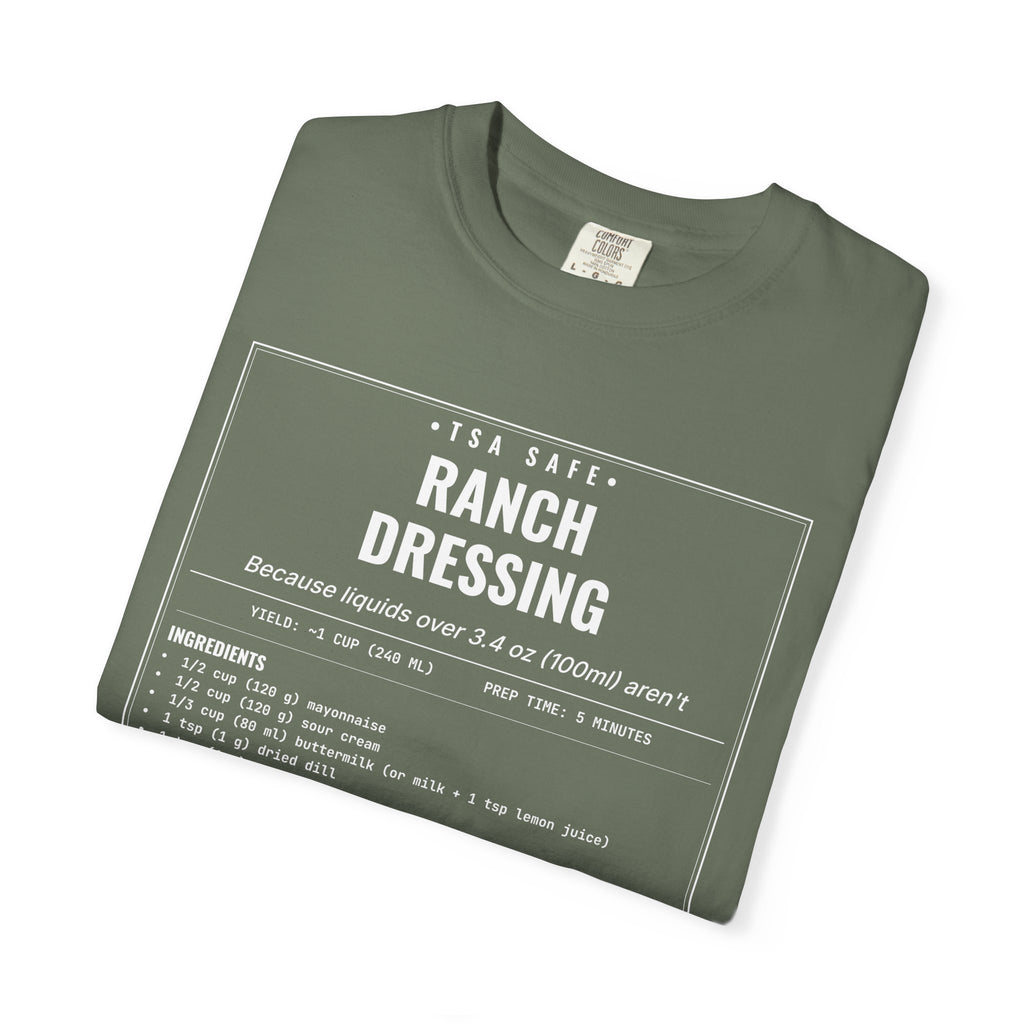 TSA-Safe Ranch Dressing | Vintage Recipe Card T-Shirt — White Ink