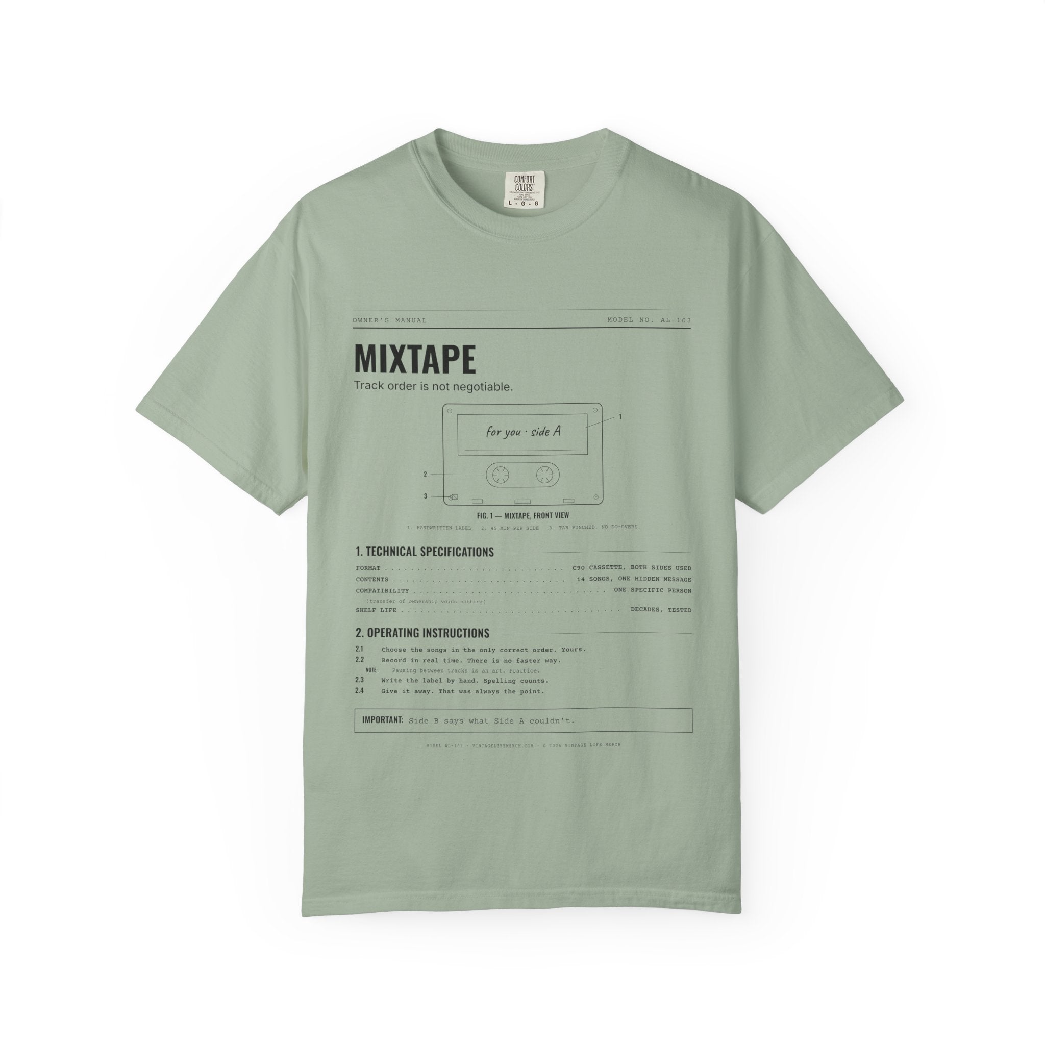 Mixtape Spec Sheet Shirt | Analog Life Vintage Tee
