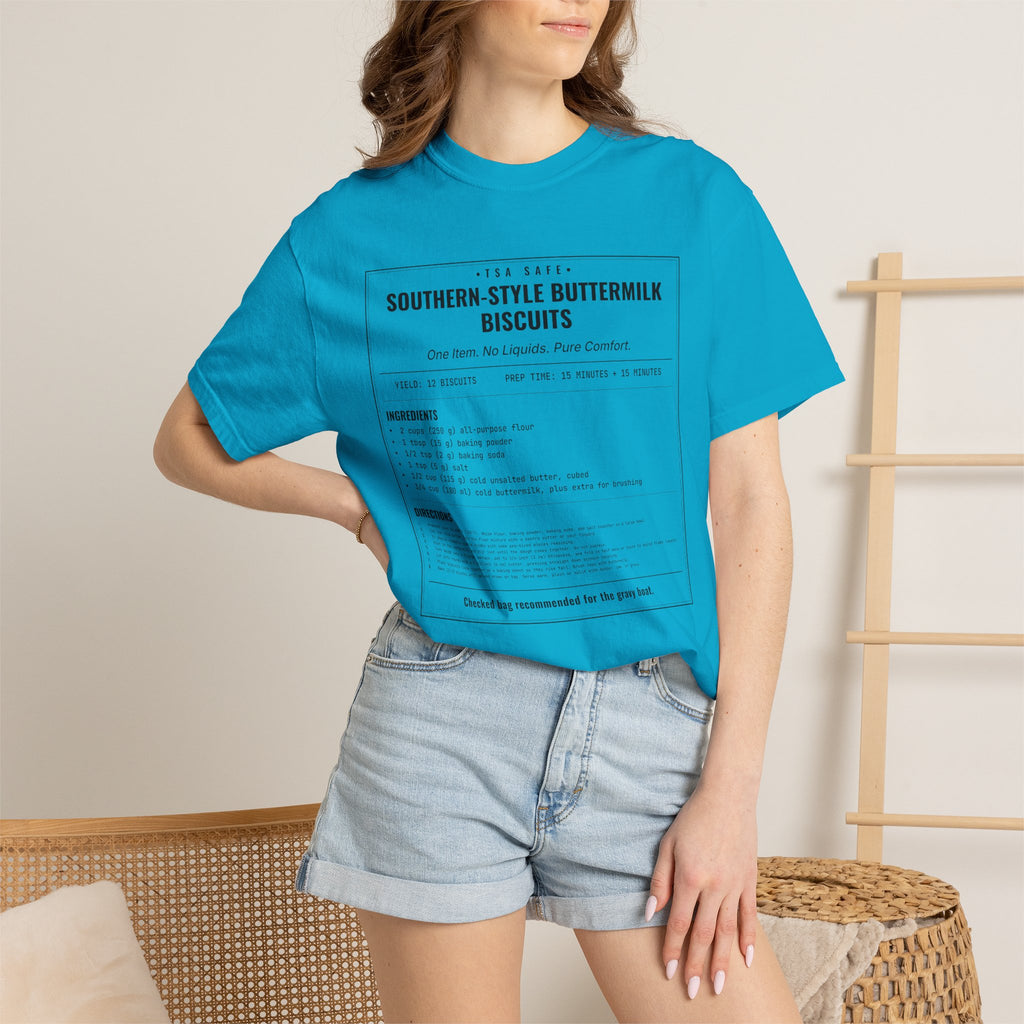 Southern Style Buttermilk Biscuits | Vintage Recipe Card T-Shirt — Black Ink