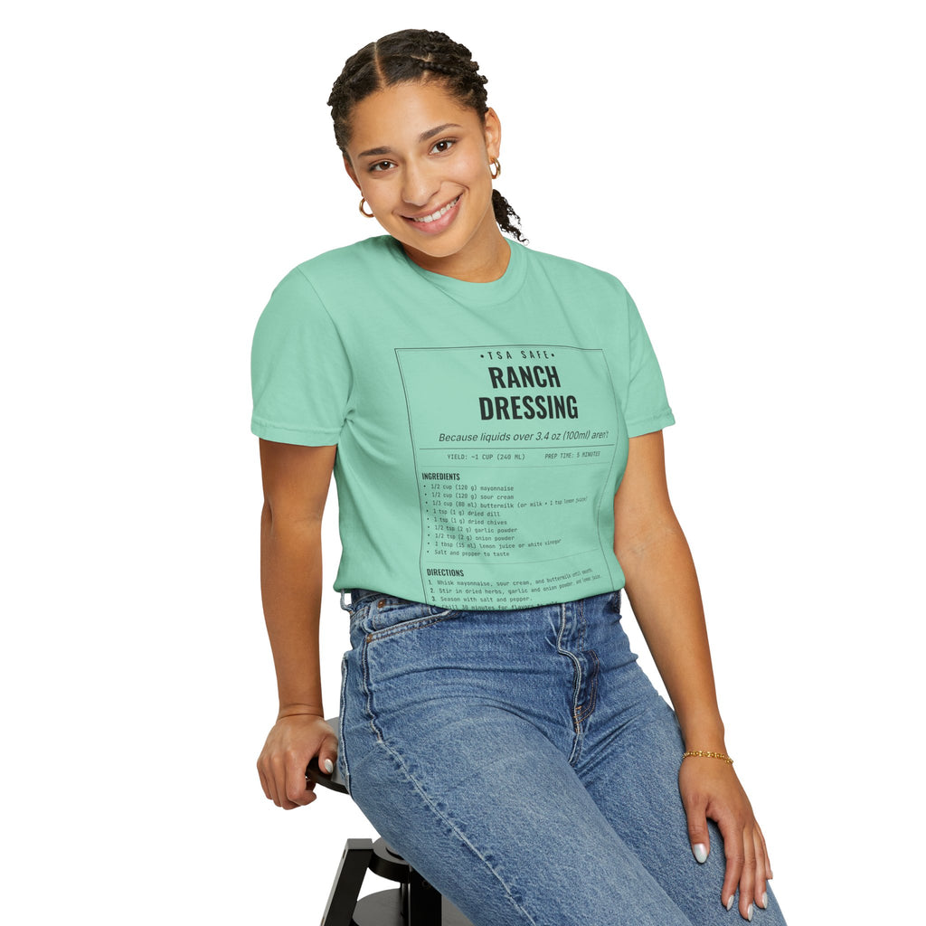 TSA-Safe Ranch Dressing | Vintage Recipe Card T-Shirt — Black Ink