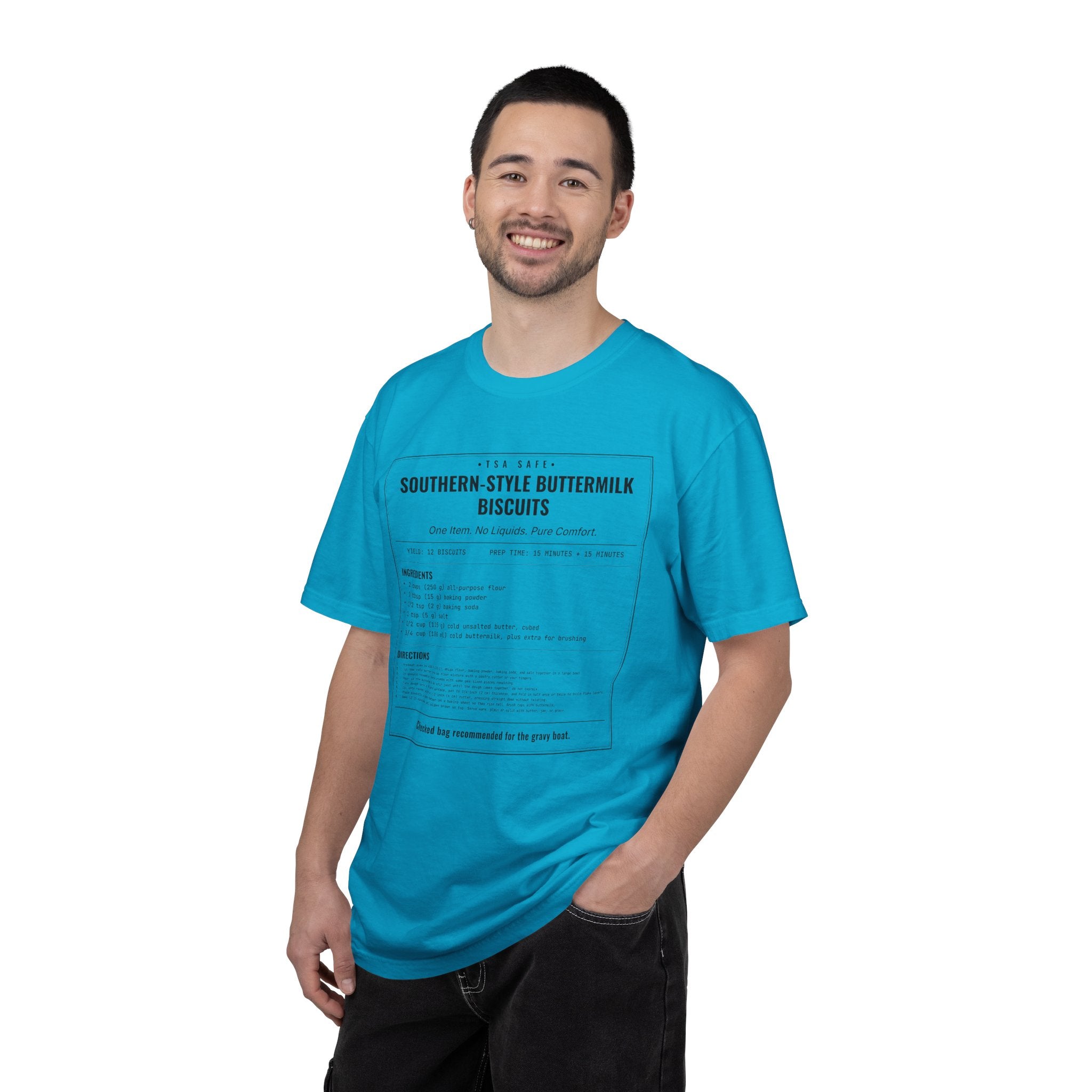 Southern Style Buttermilk Biscuits | Vintage Recipe Card T-Shirt — Black Ink