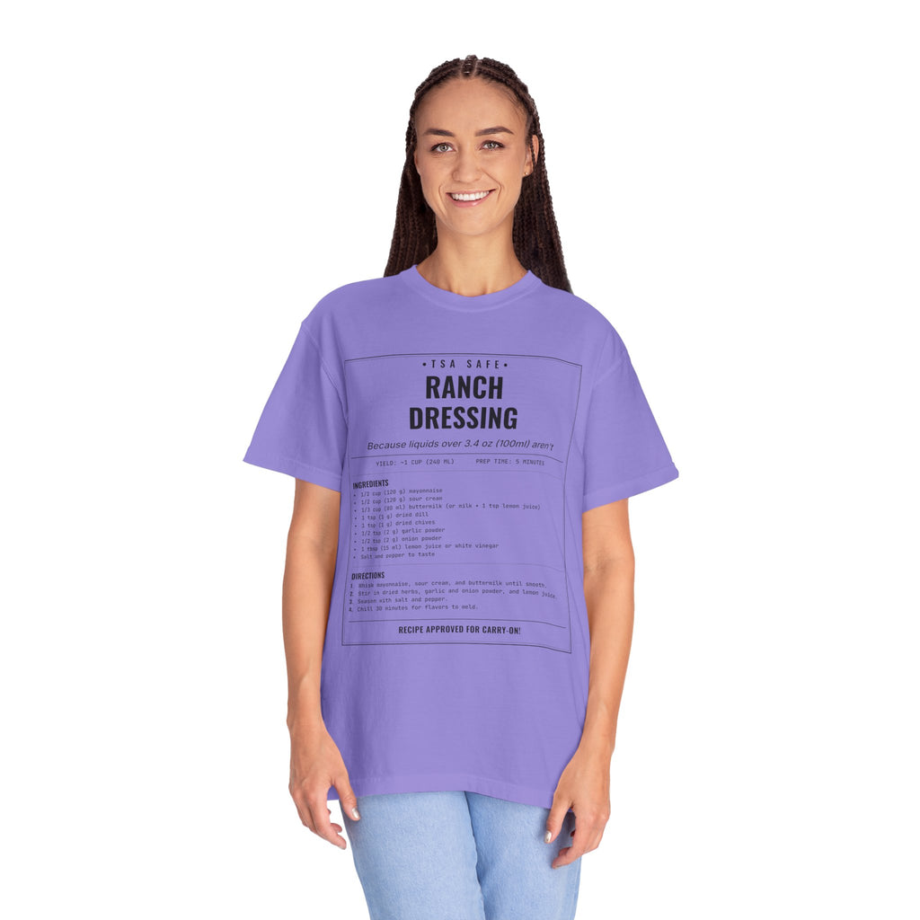 TSA-Safe Ranch Dressing | Vintage Recipe Card T-Shirt — Black Ink