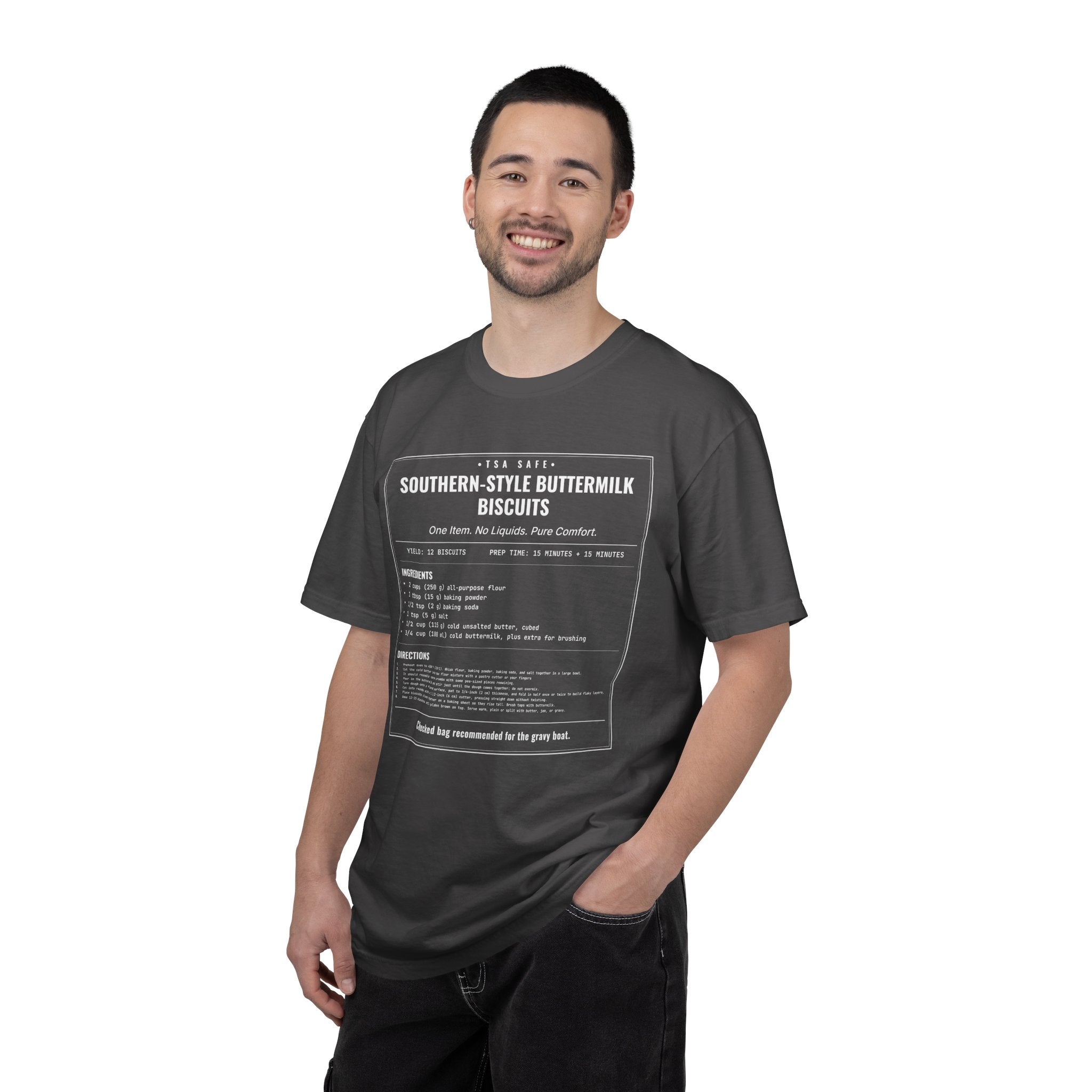 Southern Style Buttermilk Biscuits | Vintage Recipe Card T-Shirt — White Ink