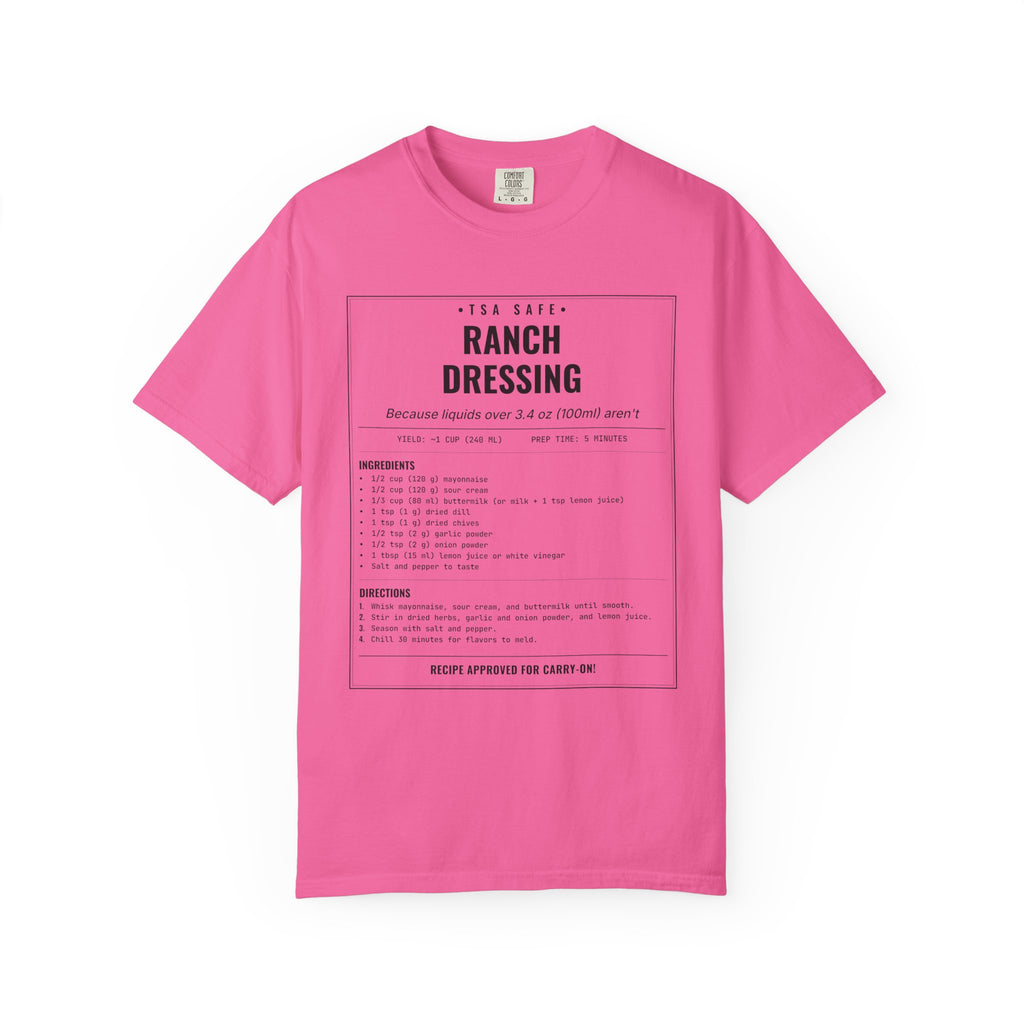 TSA-Safe Ranch Dressing | Vintage Recipe Card T-Shirt — Black Ink