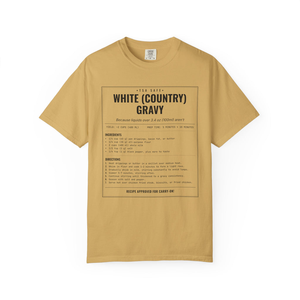 White Country Gravy | Vintage Recipe Card T-Shirt — Black Ink