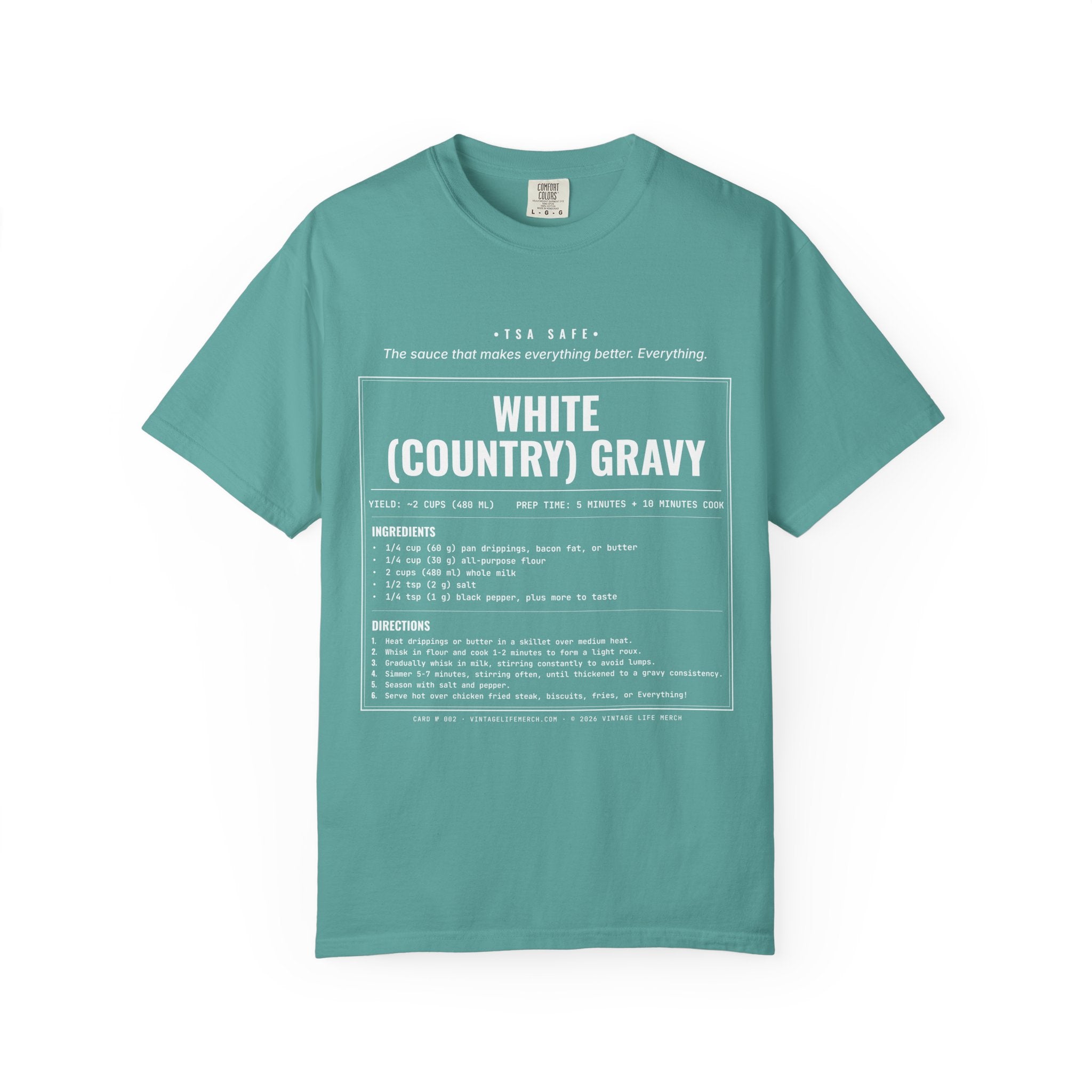 White Country Gravy Recipe Shirt | Southern Vintage Tee