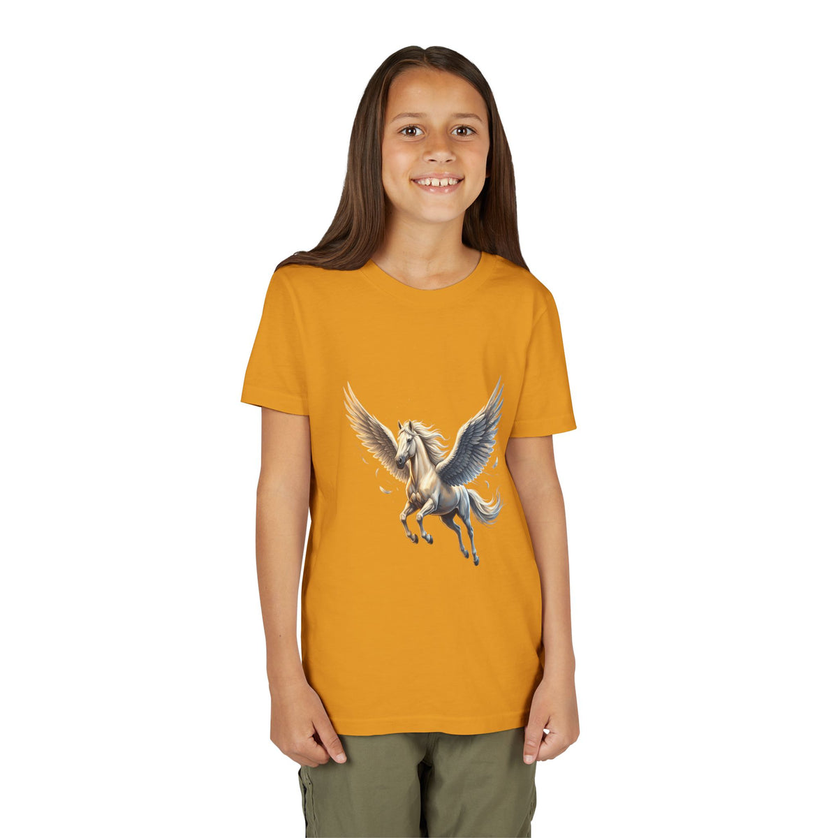 Majestic Pegasus Illustration Youth Tee | Flying Horse Graphic Tee