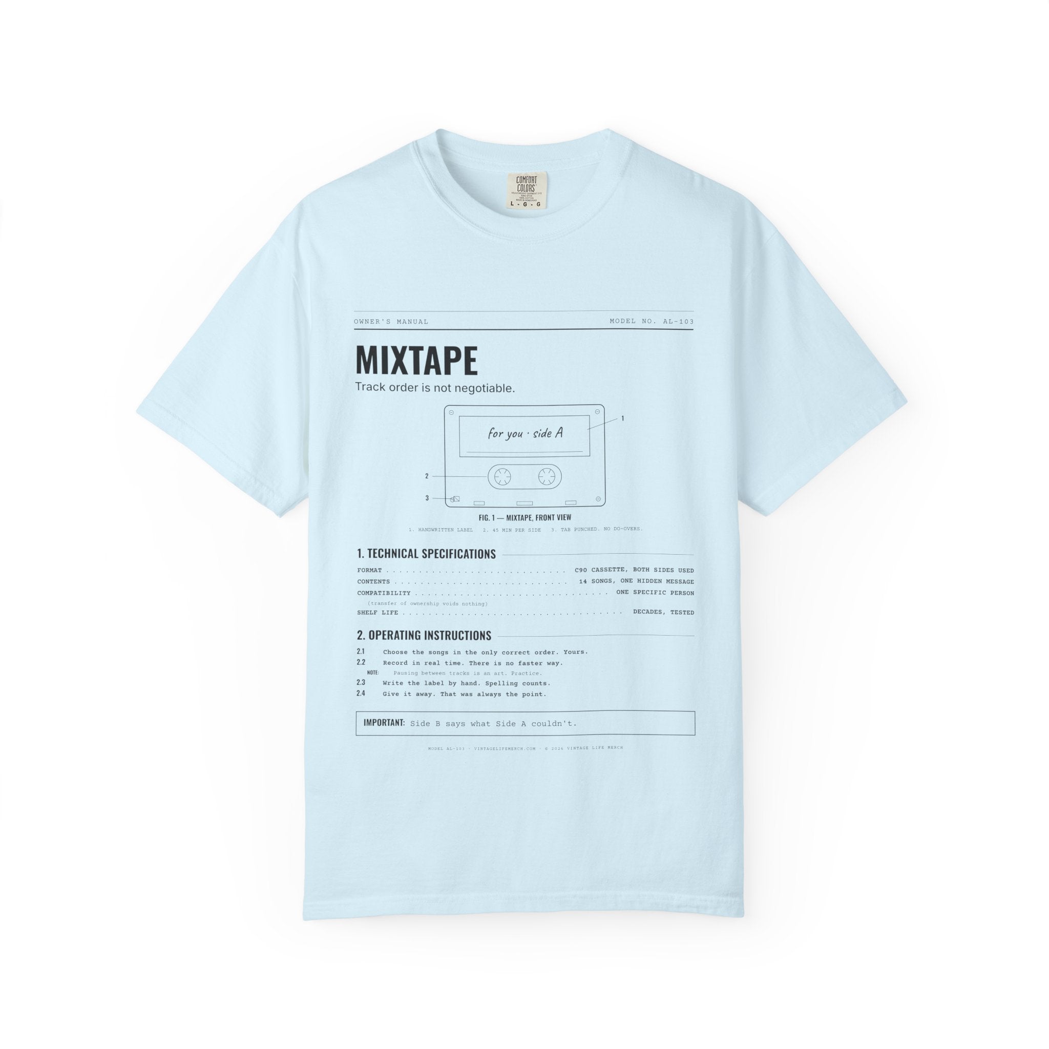 Mixtape Spec Sheet Shirt | Analog Life Vintage Tee