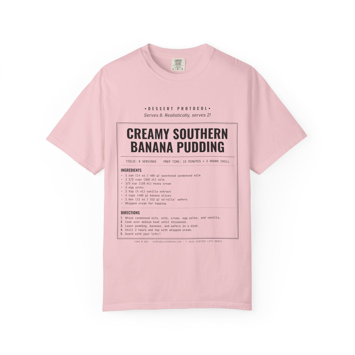 Creamy Banana Pudding Recipe Shirt | Southern Vintage Tee in Blossom