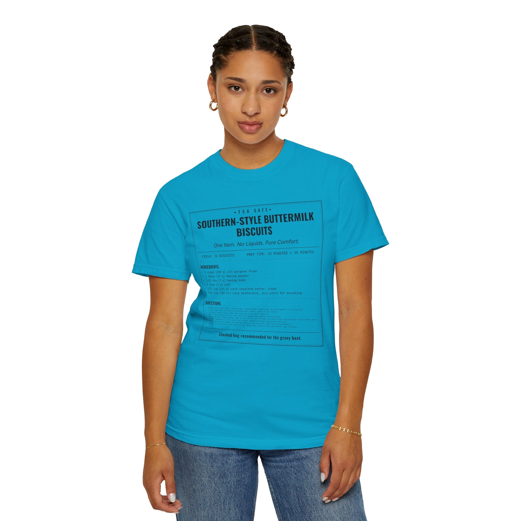 Southern Style Buttermilk Biscuits | Vintage Recipe Card T-Shirt — Black Ink