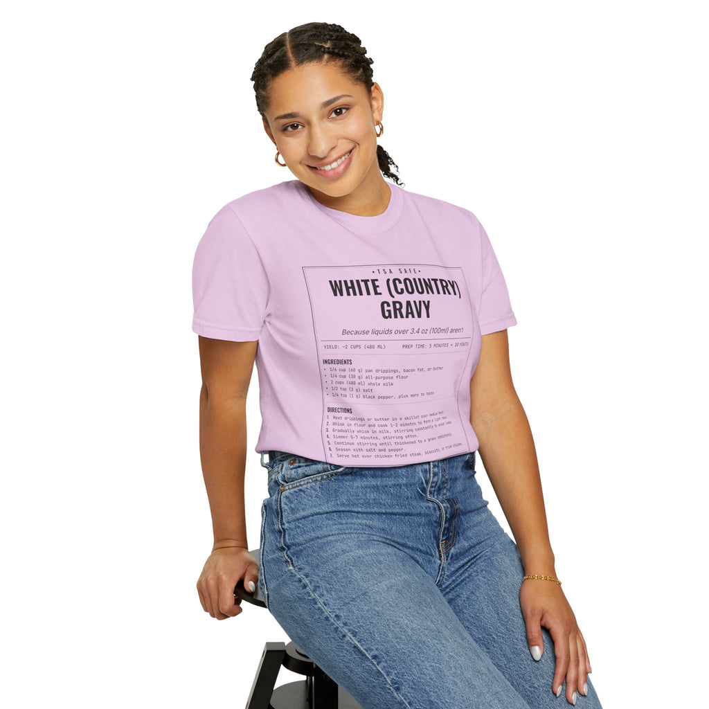 White Country Gravy | Vintage Recipe Card T-Shirt — Black Ink