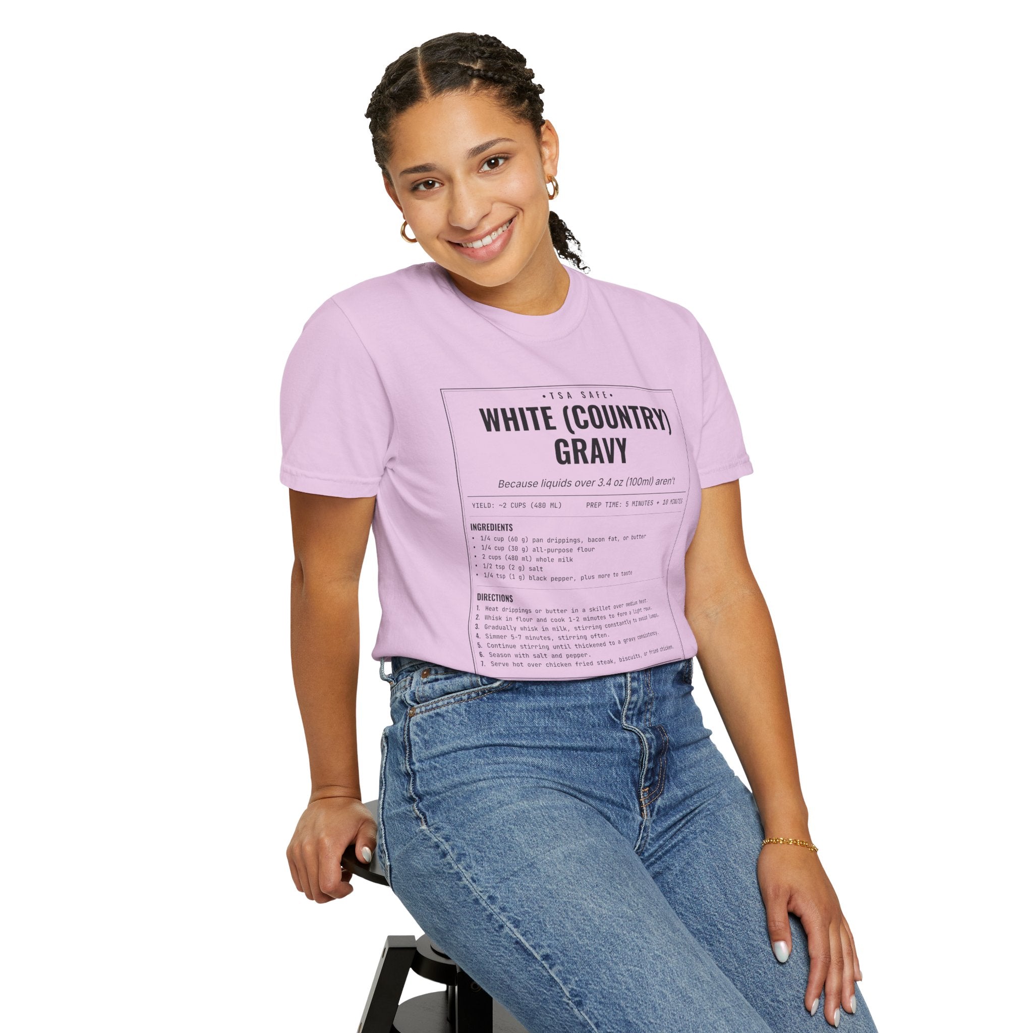 White Country Gravy | Vintage Recipe Card T-Shirt — Black Ink