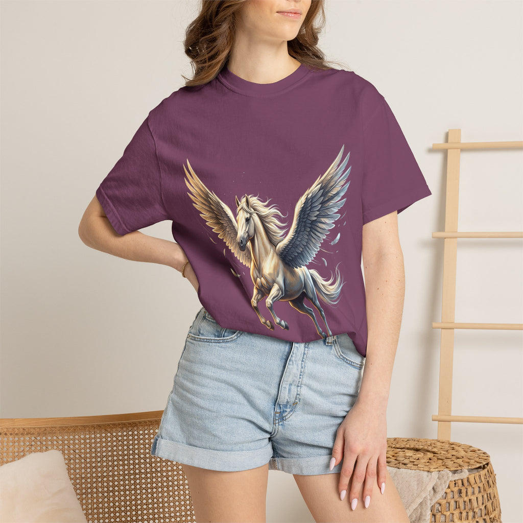 Majestic Pegasus Illustration T-shirt | Flying Horse Graphic Tee