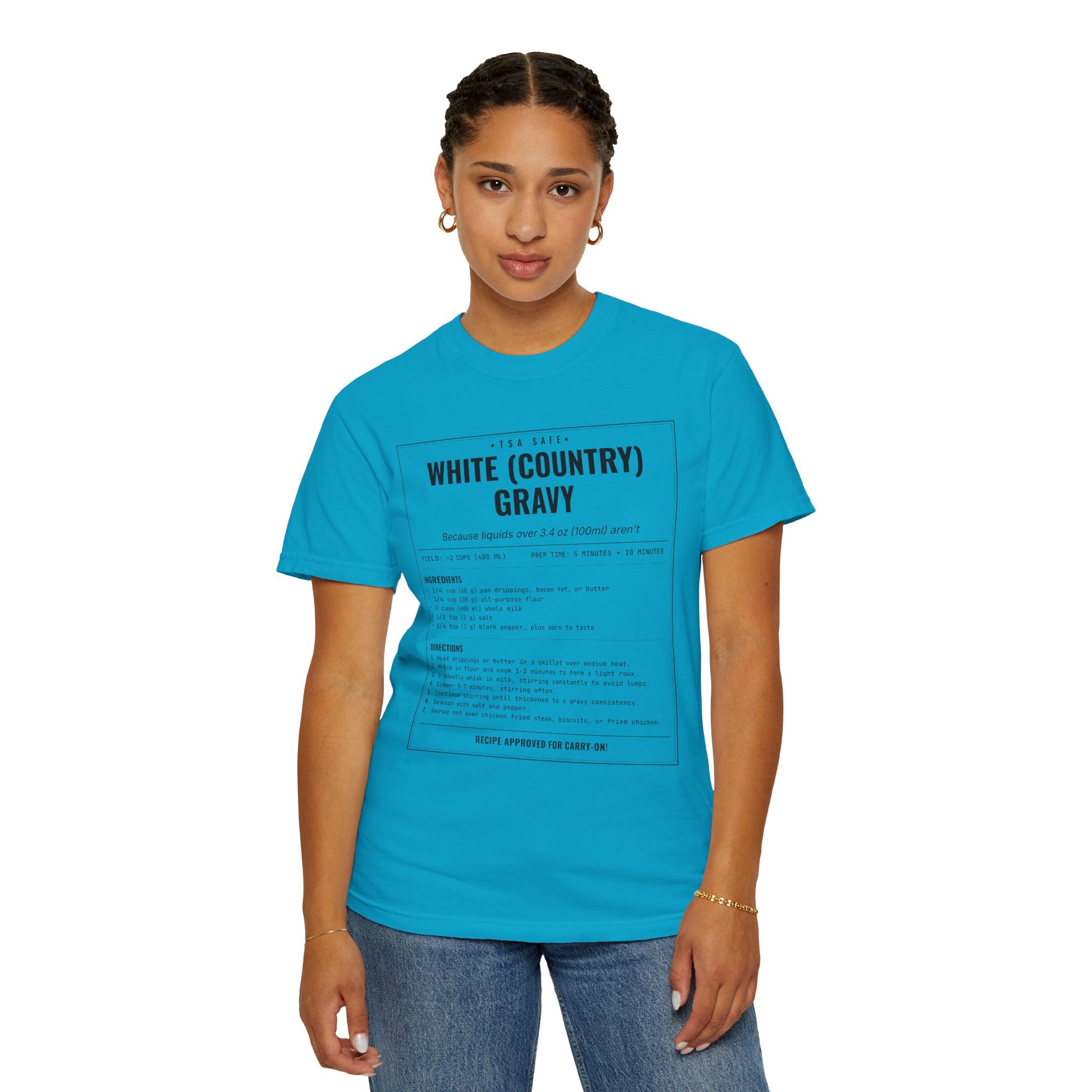 White Country Gravy | Vintage Recipe Card T-Shirt — Black Ink