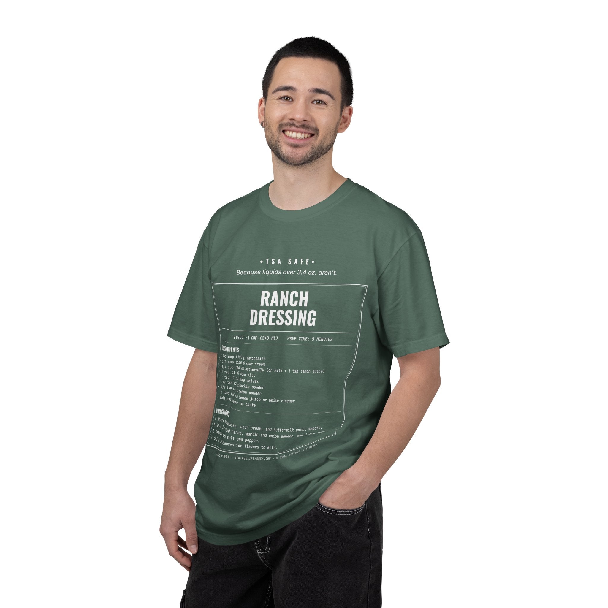 Ranch Dressing Recipe Shirt | TSA Safe Vintage Tee