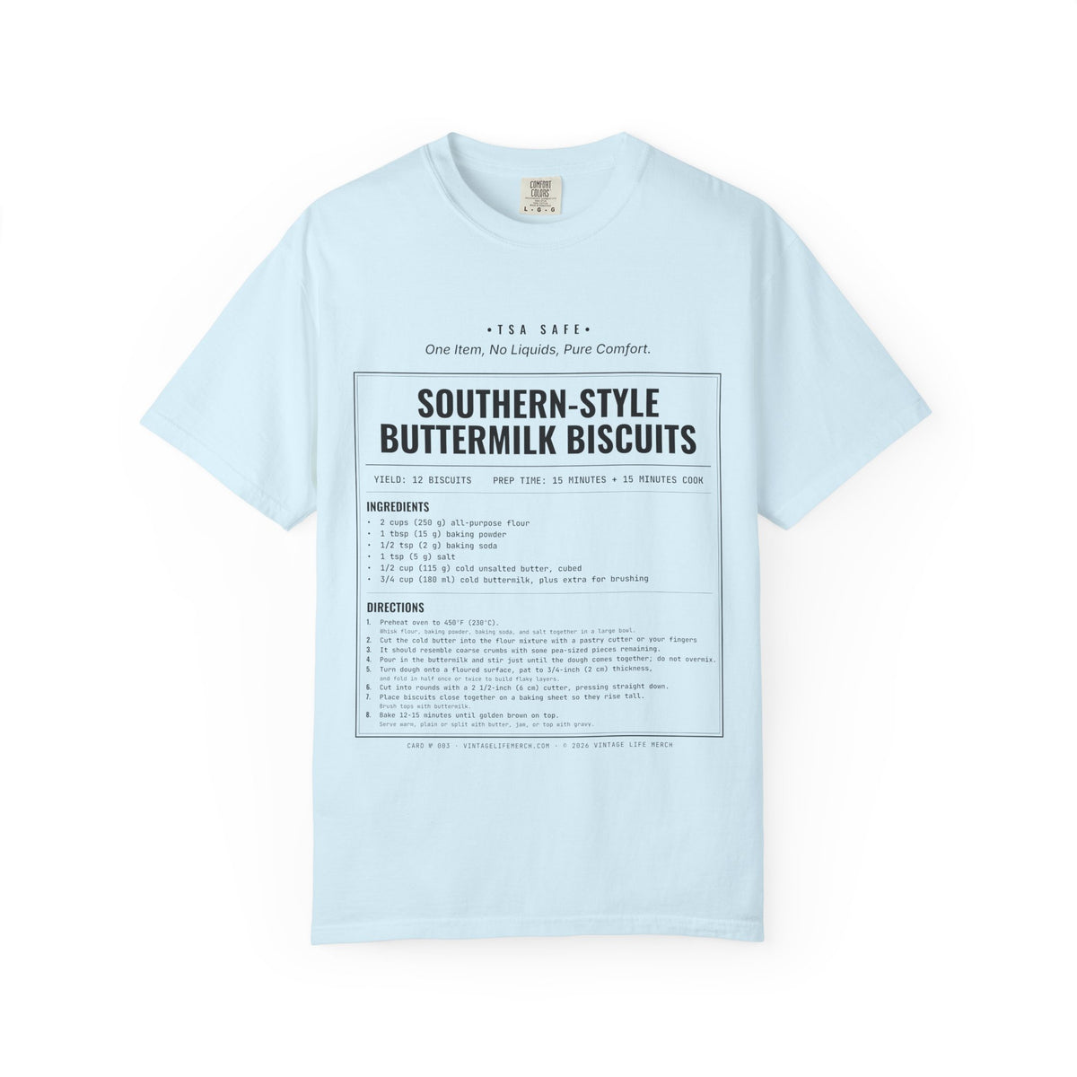 Buttermilk Biscuits Recipe Shirt | Southern Vintage Tee in Chambray