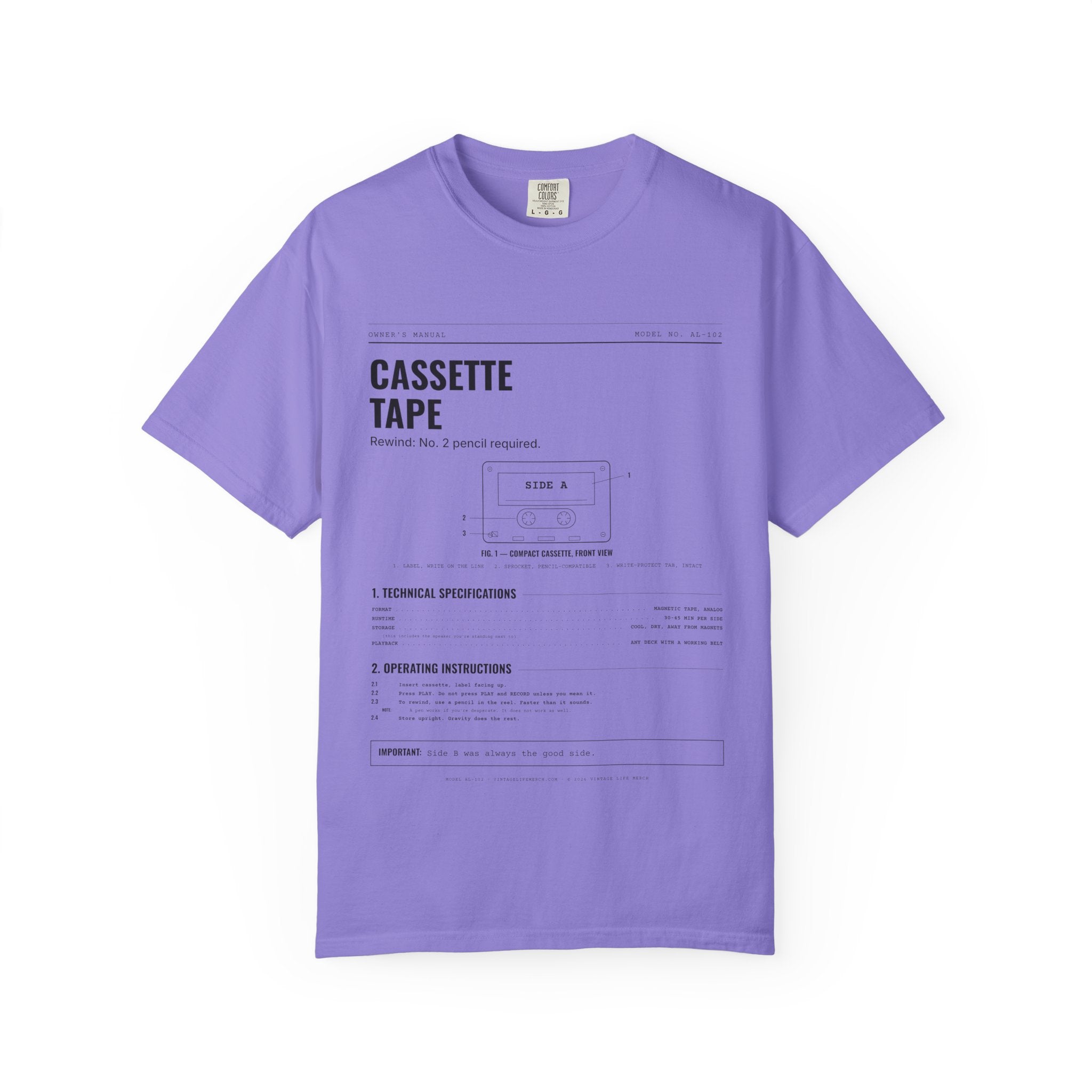 Cassette Tape Spec Sheet Shirt | Analog Life Vintage Tee