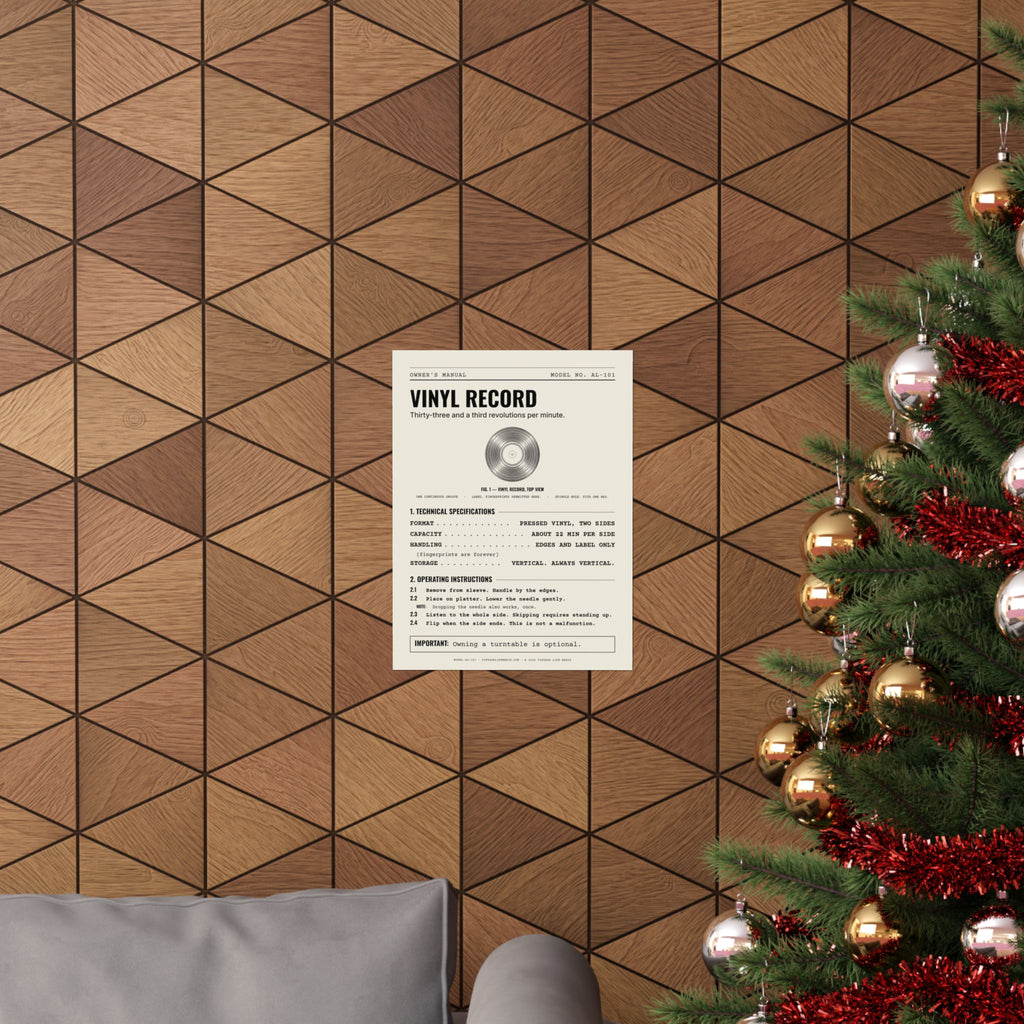 Vinyl Record Owner's Manual Poster | Retro Analog Life Wall Art