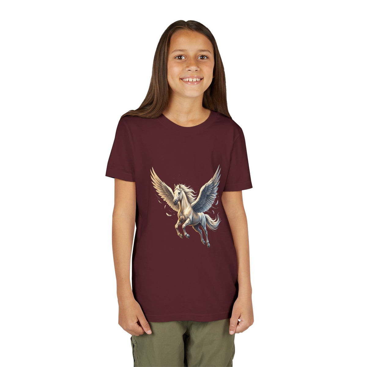 Majestic Pegasus Illustration Youth Tee | Flying Horse Graphic Tee