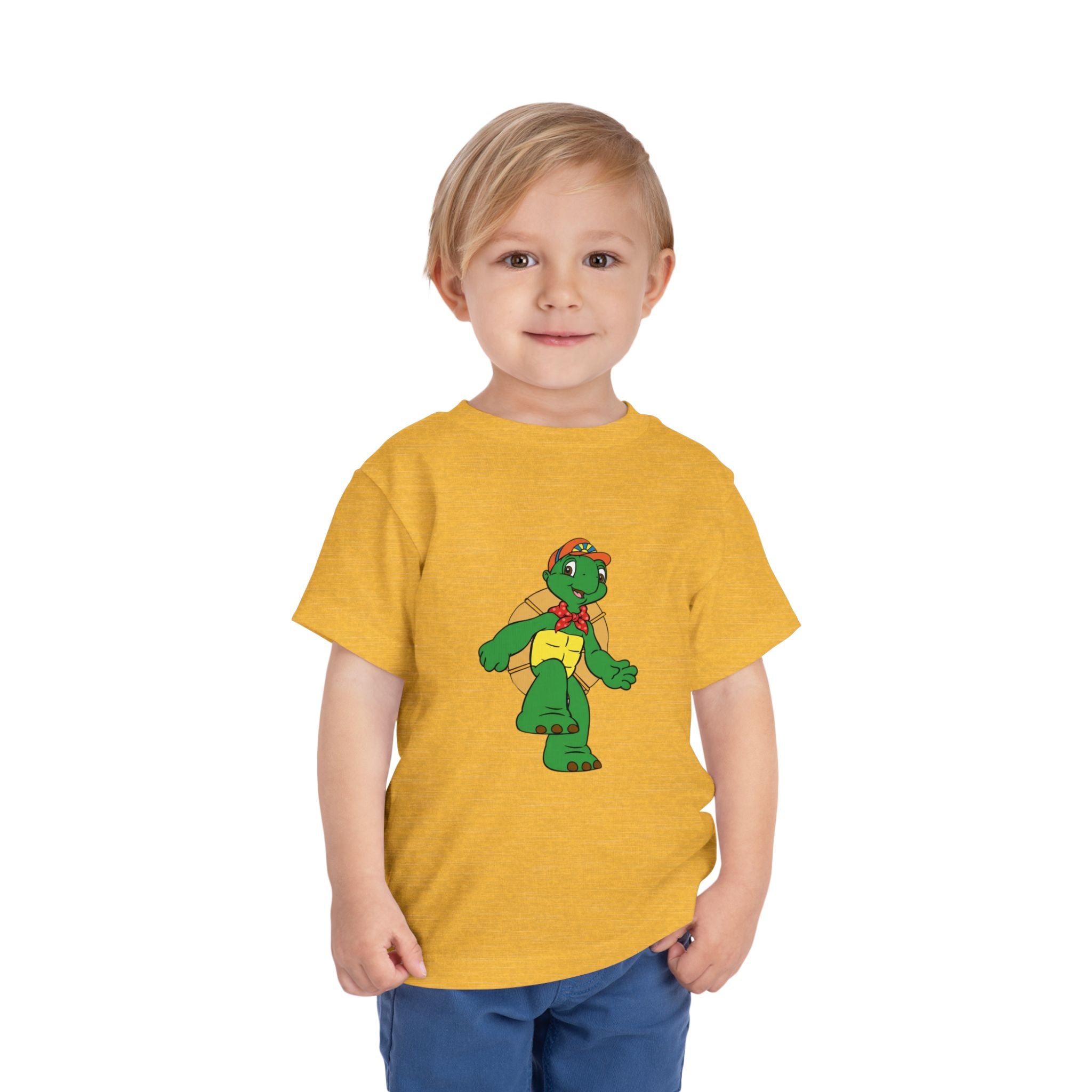 Kids Turtle Graphic Toddler Tee | Retro Cartoon Turtle in Cap
