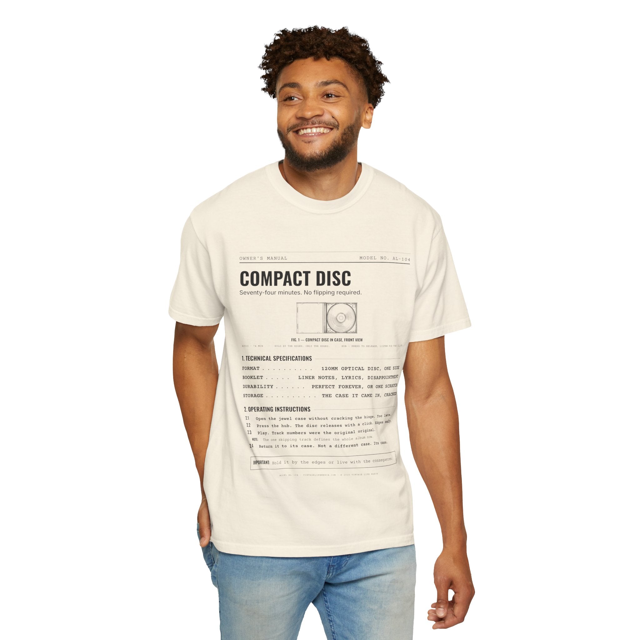 Compact Disc Spec Sheet Shirt | Analog Life Vintage Tee