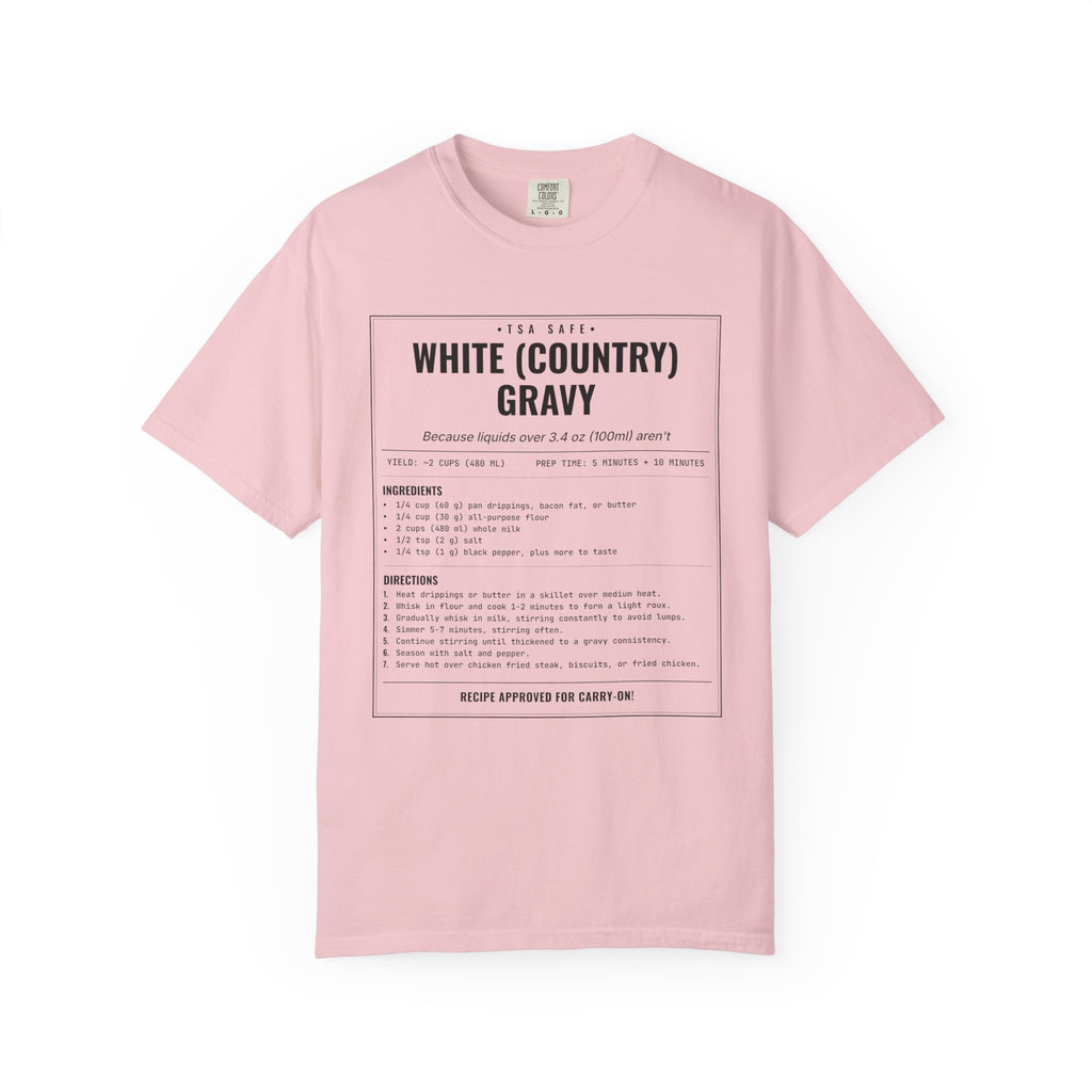 White Country Gravy | Vintage Recipe Card T-Shirt — Black Ink
