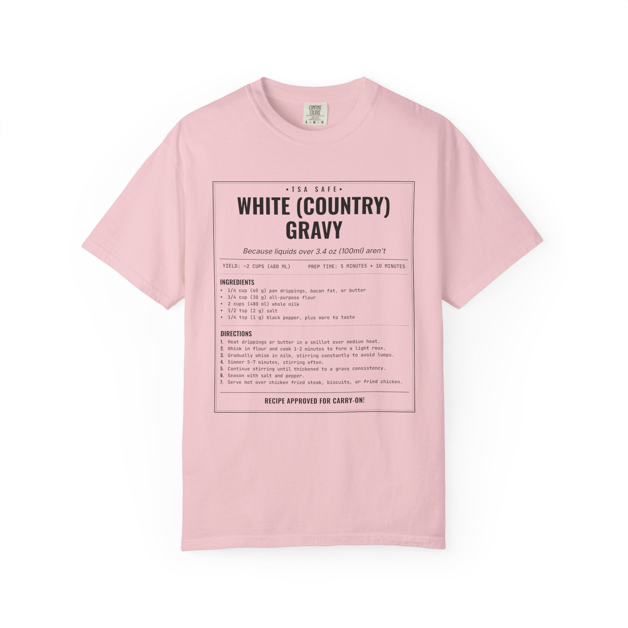 White Country Gravy | Vintage Recipe Card T-Shirt — Black Ink