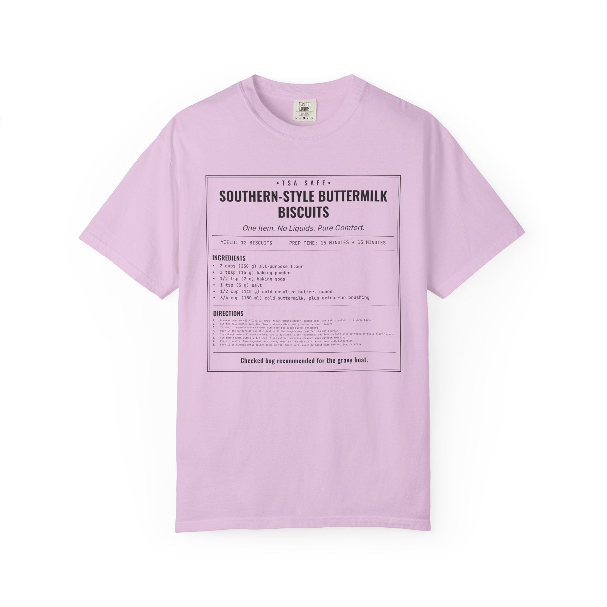 Southern Style Buttermilk Biscuits | Vintage Recipe Card T-Shirt — Black Ink